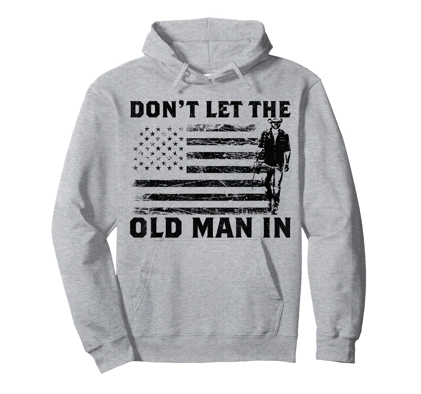 Don't Let The Old Man American Flag In Guitar Walking Retro T-Shirt