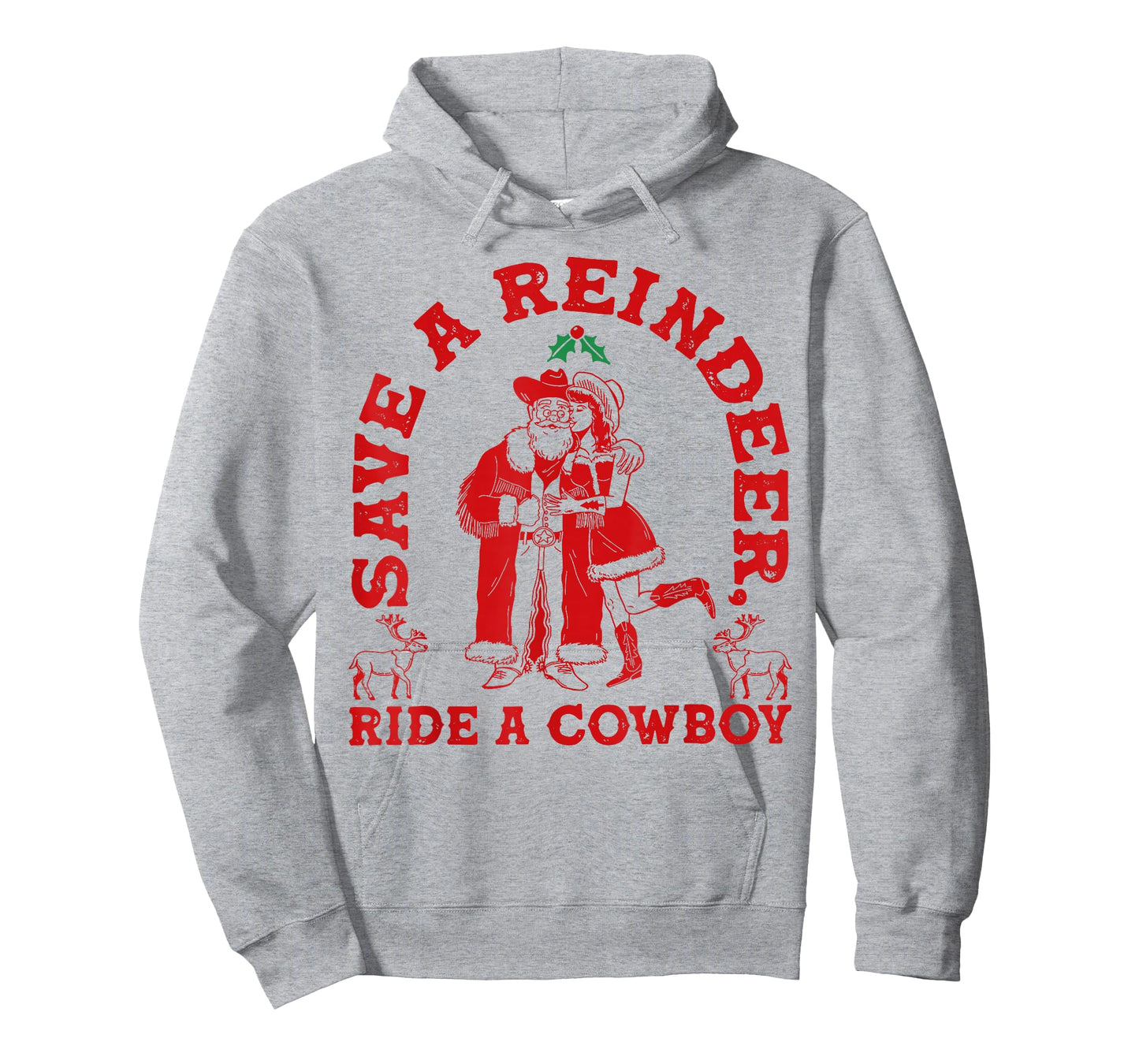 Save Reindeer Santa Ride Cowboy Christmas Country Western T-Shirt