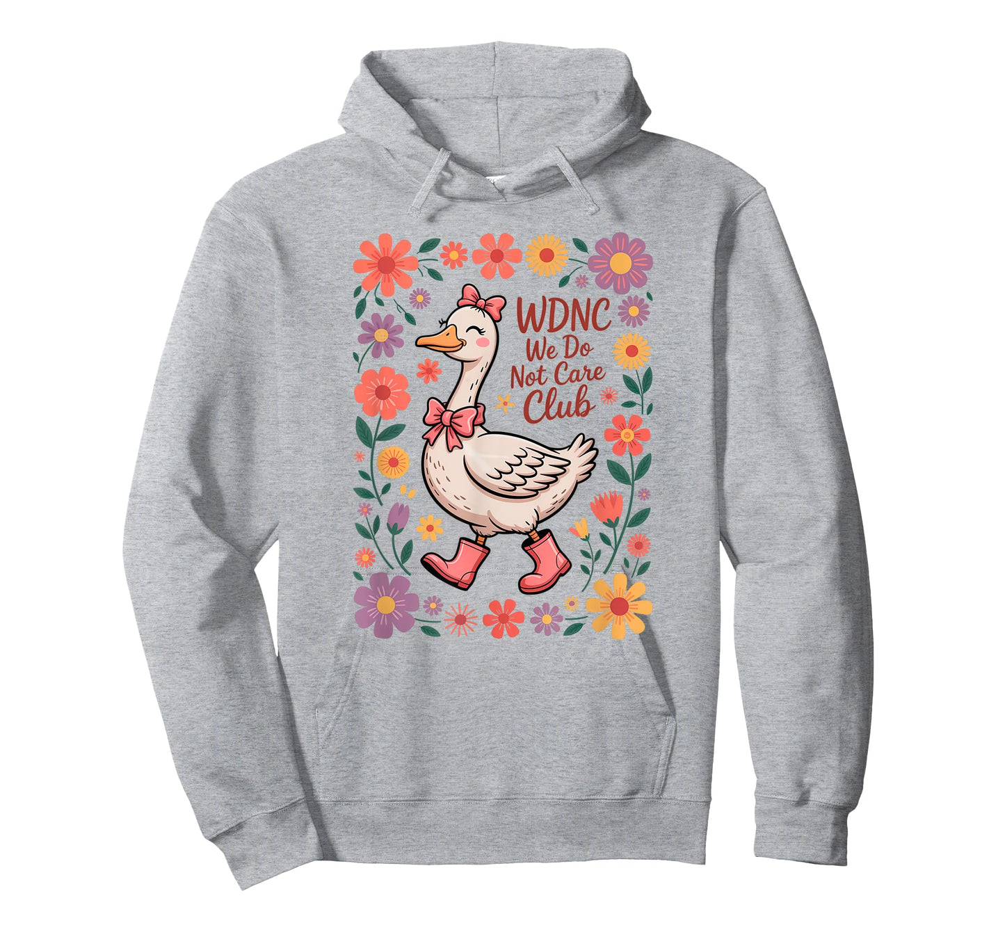 WDNC We Do Not Care Club Goose Floral Design T-Shirt