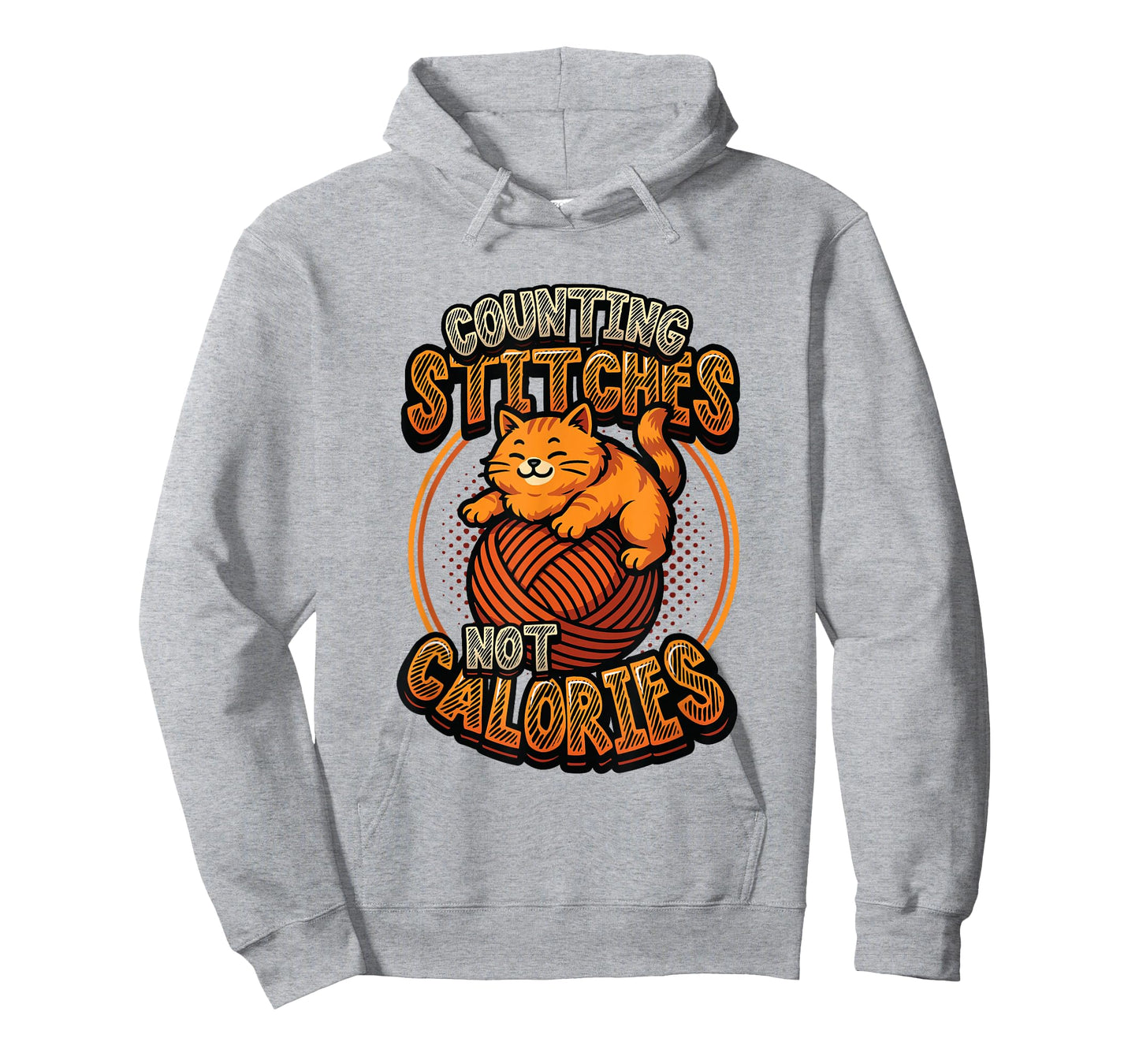 Counting Stitches Not Calories Knitting Cat T-Shirt