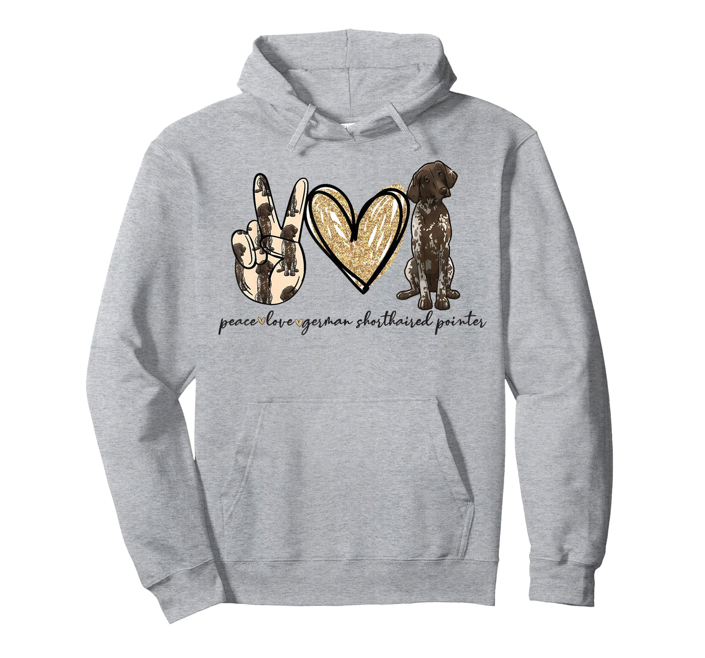 Peace Love GSP German Shorthaired Pointer Dog Lover T-Shirt
