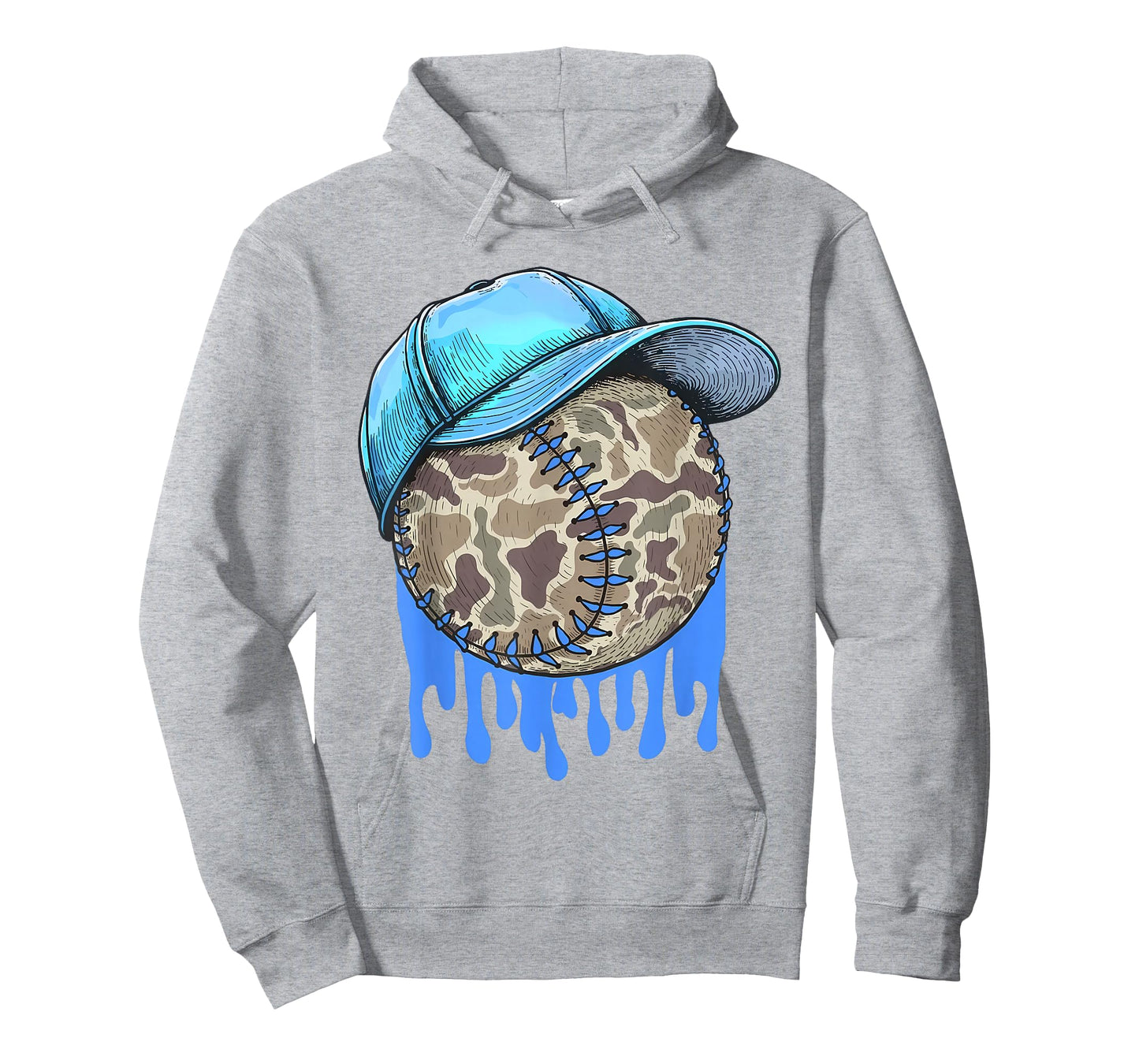 Baseball Drip for Boys Ice Cream Dripping Boys Baseball Camo T-Shirt