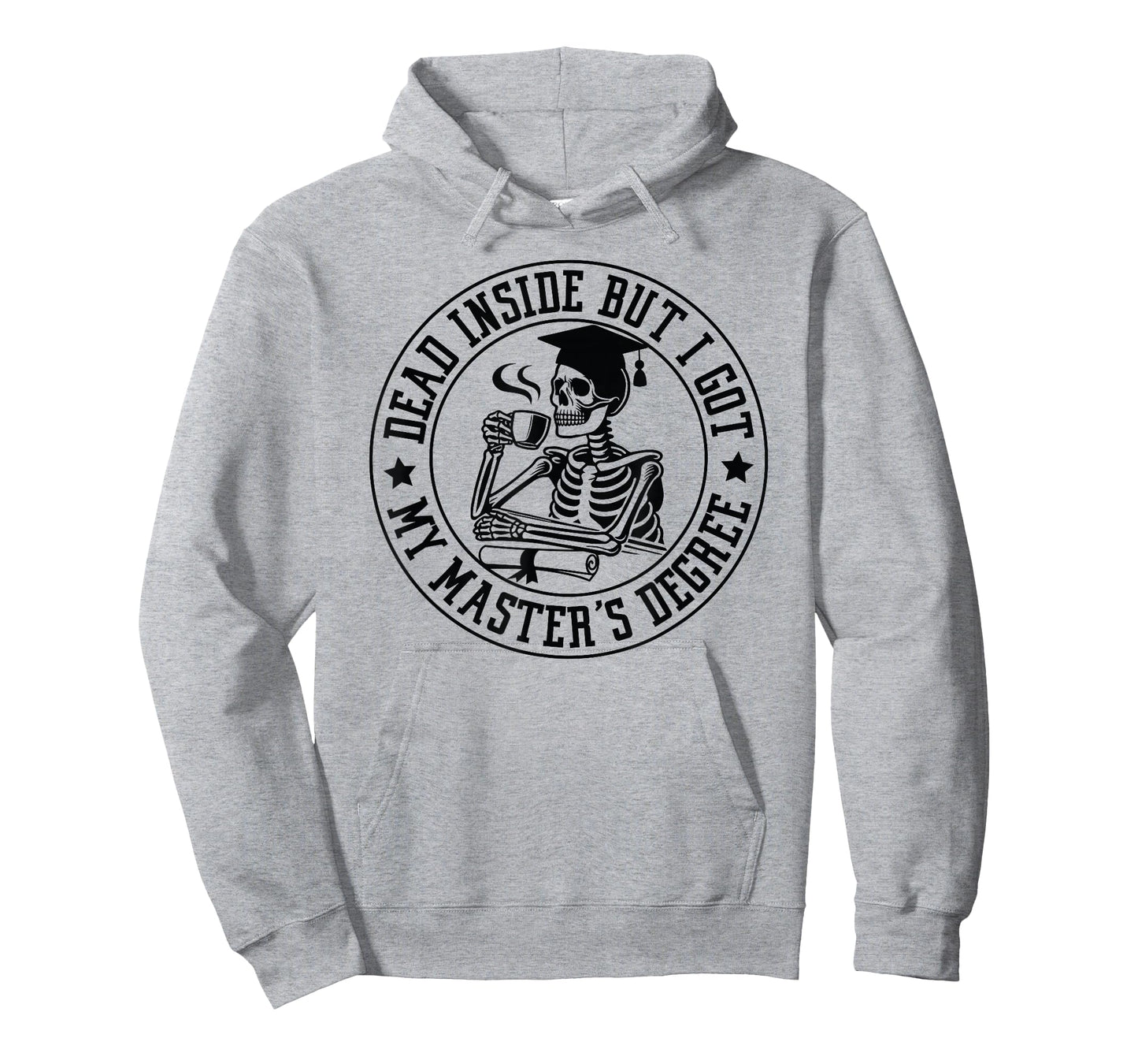 Dead Inside but I got master degree skeleton drink coffee T-Shirt