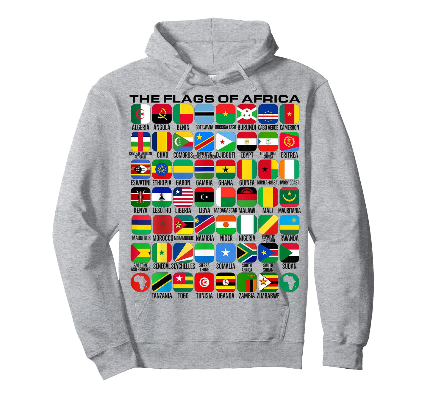 Flags of the Countries of Africa 54 Flag African Geography T-Shirt