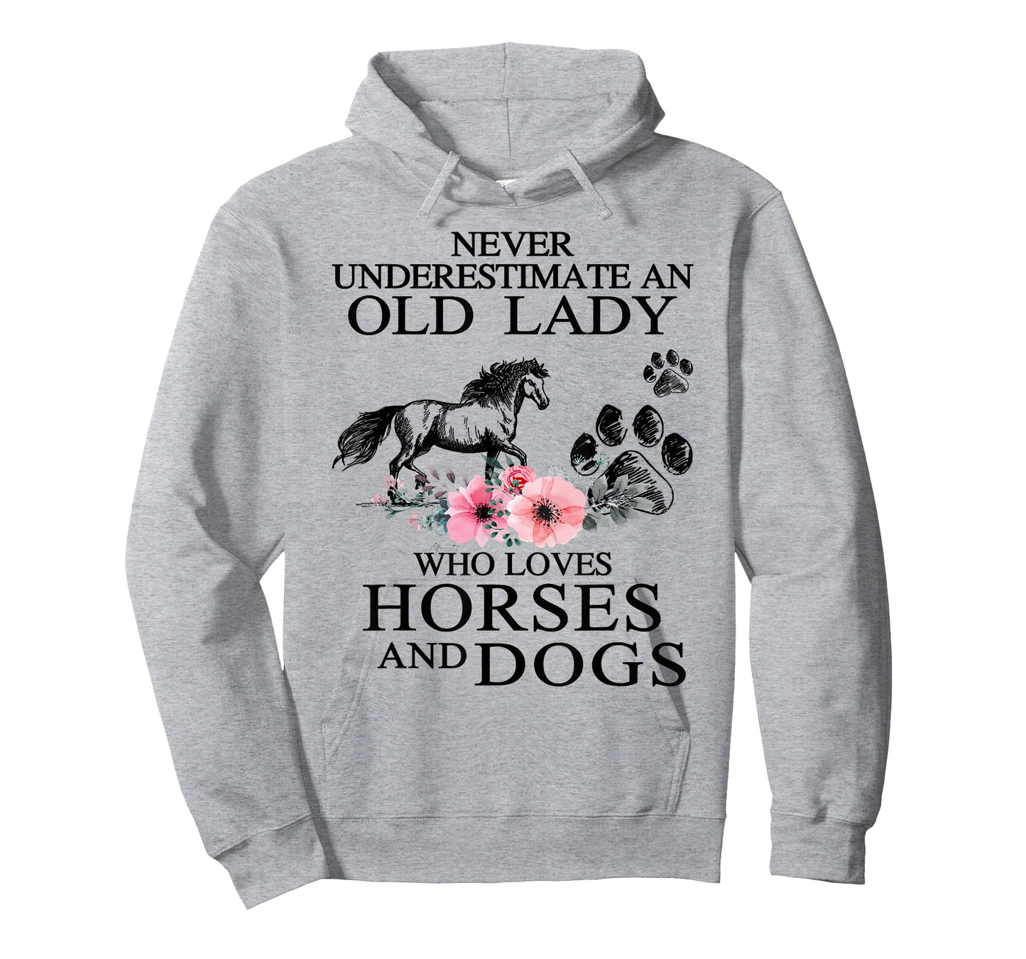 Never Underestimate An Old Lady Who Loves Horses And Dogs T-Shirt