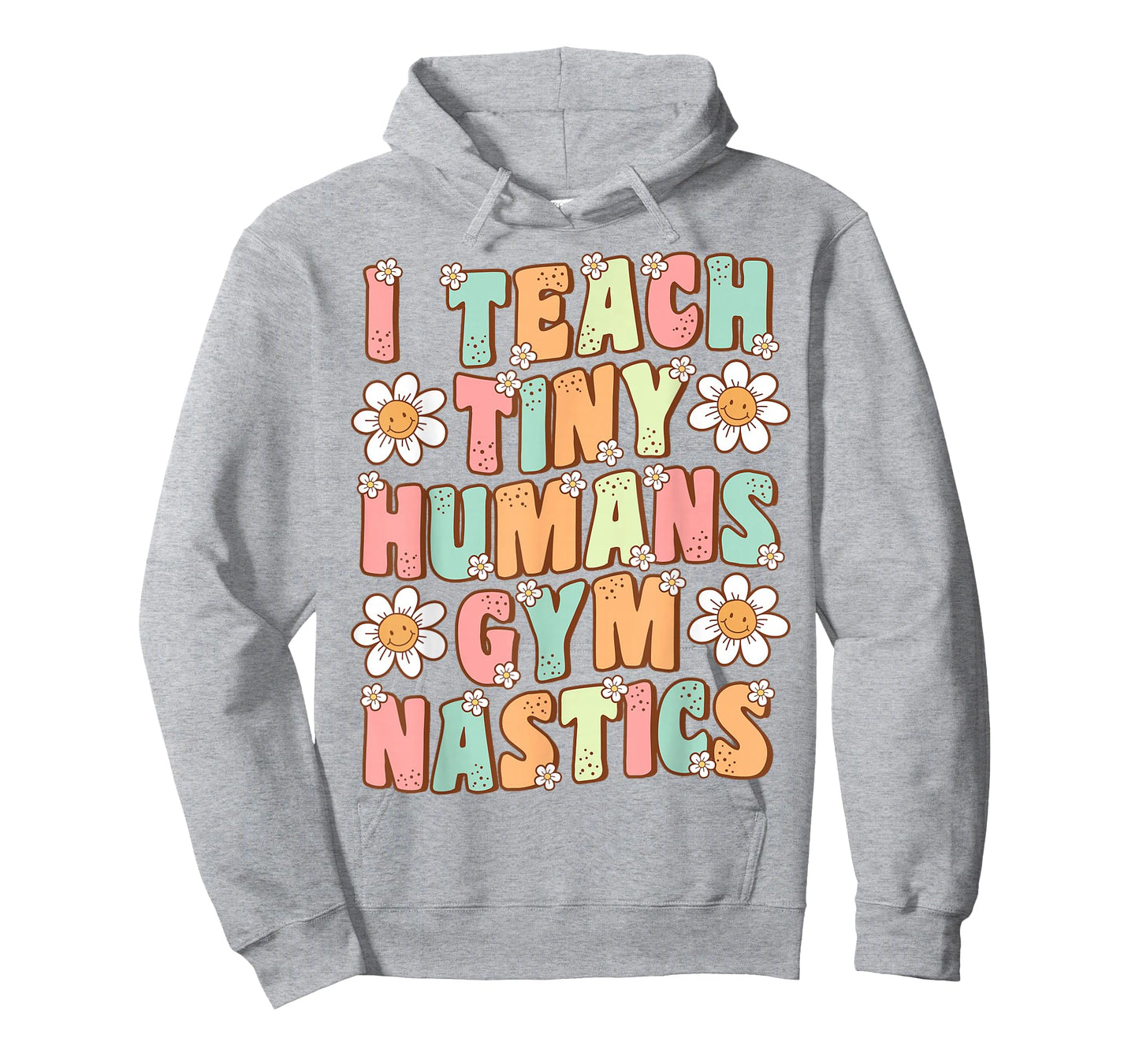 I Teach Tiny Humans Gymnastics Coach Groovy Retro Gymnastics T-Shirt