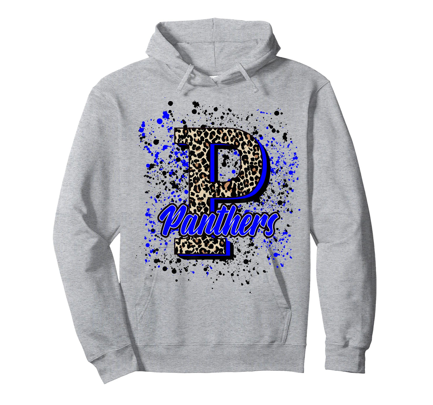 Panthers Mascot Blue Black School Spirit T-Shirt