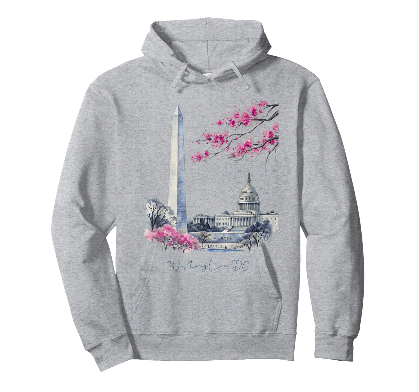 Washington DC Landmarks Cherry Blossoms Art T-Shirt