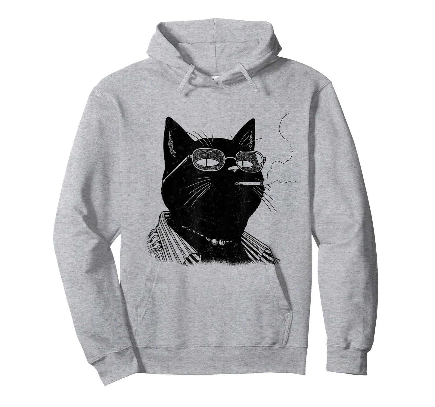 Funny Japanese Smoking Black Lucky Cat Manga Minimalist T-Shirt
