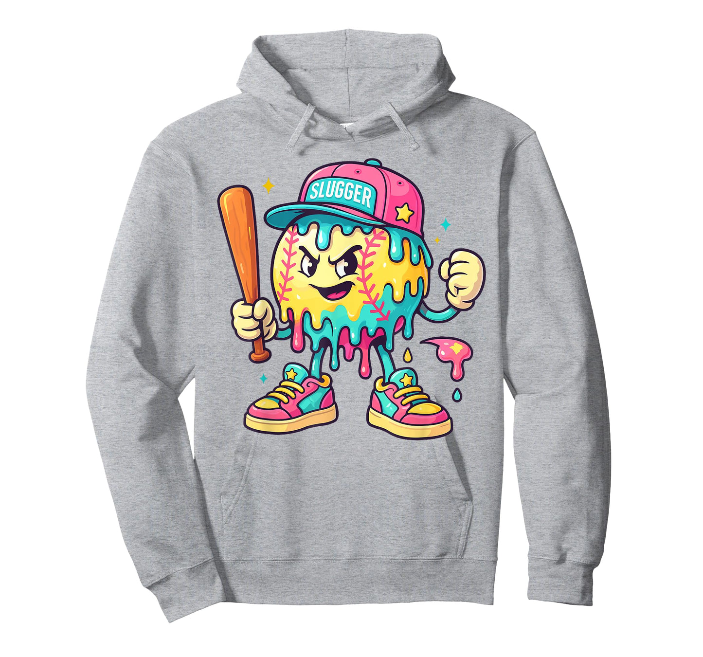 Baseball Ice Cream Drip with Sprinkles Men Boys Kids T-Shirt