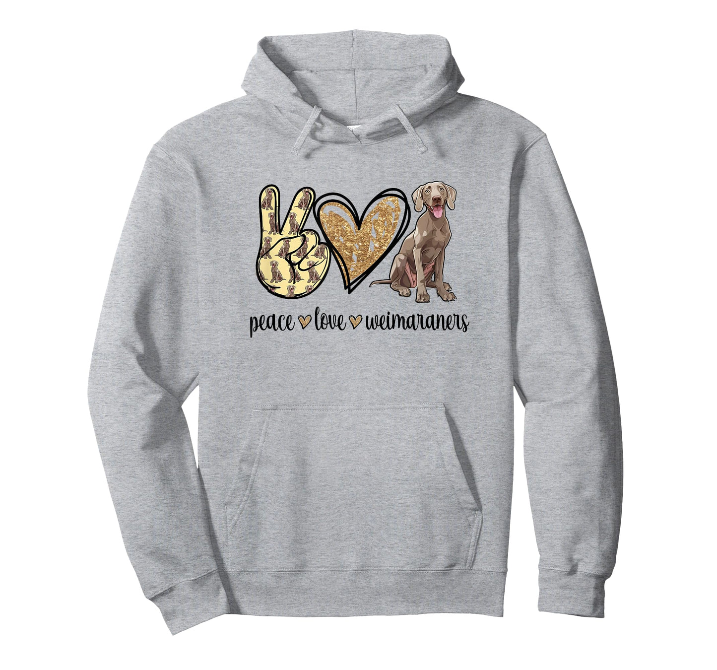 Womens Girls Owners Cute Peace Love Weimaraner Lover T-Shirt