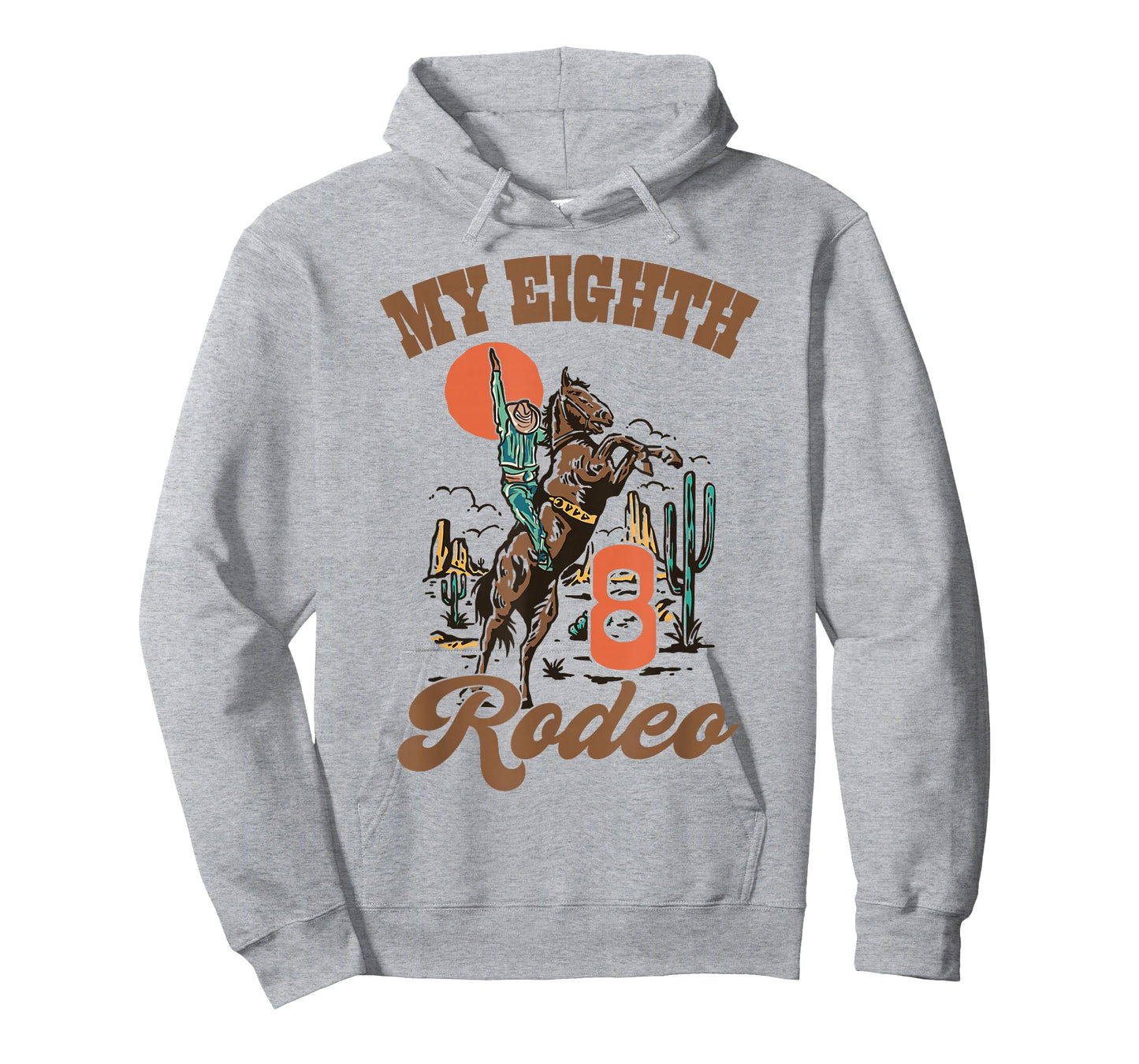 My Eight Rodeo Retro Western 8th Birthday Country Cowboy T-Shirt