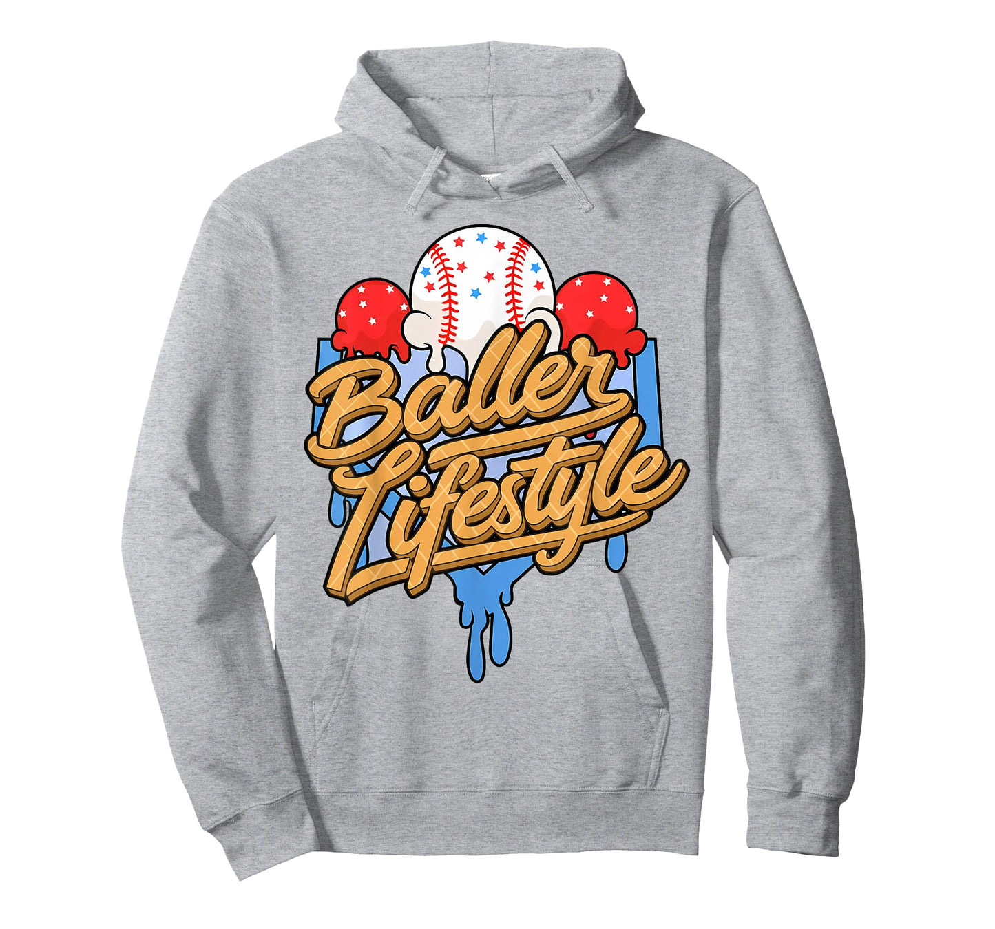 Baller Lifestyle Home Plate Ice Cream Drip Men Boys Kids T-Shirt
