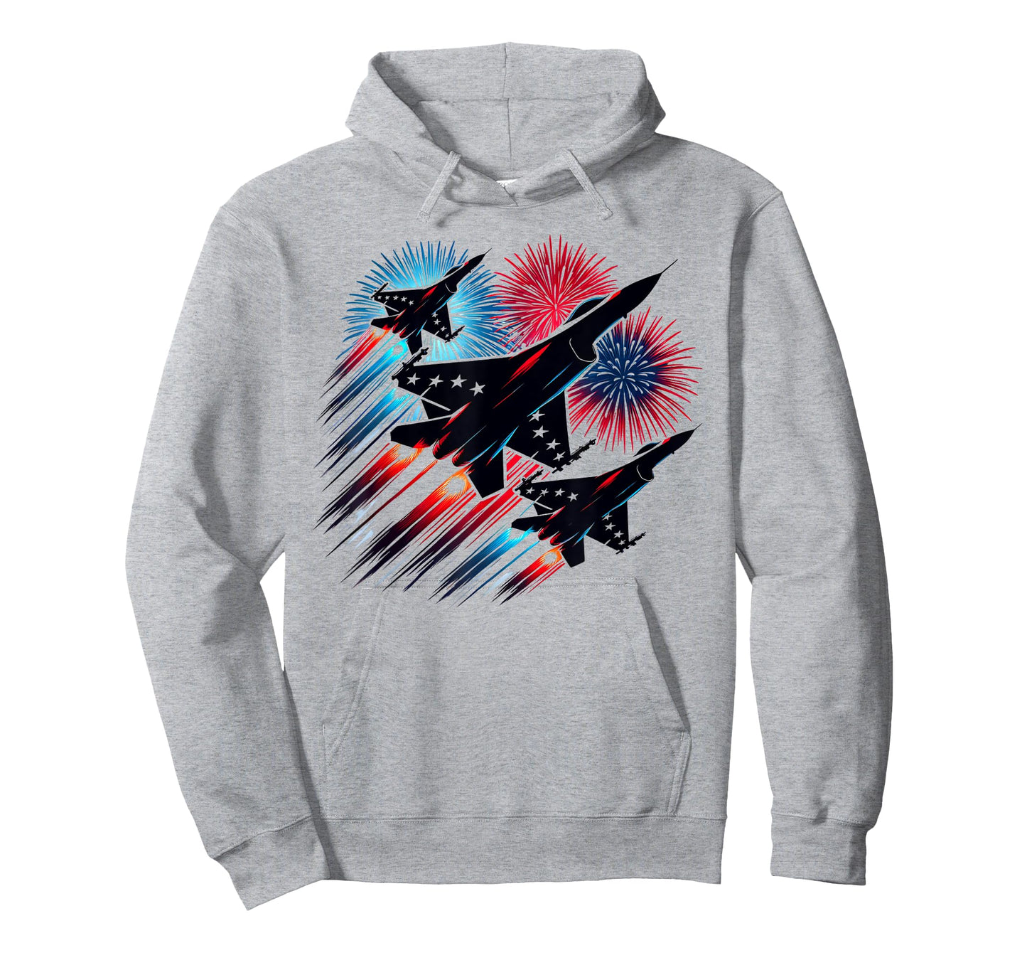 July 4th Fighter Jets Patriotic Red White & Blue Fireworks T-Shirt for Women Kids Men