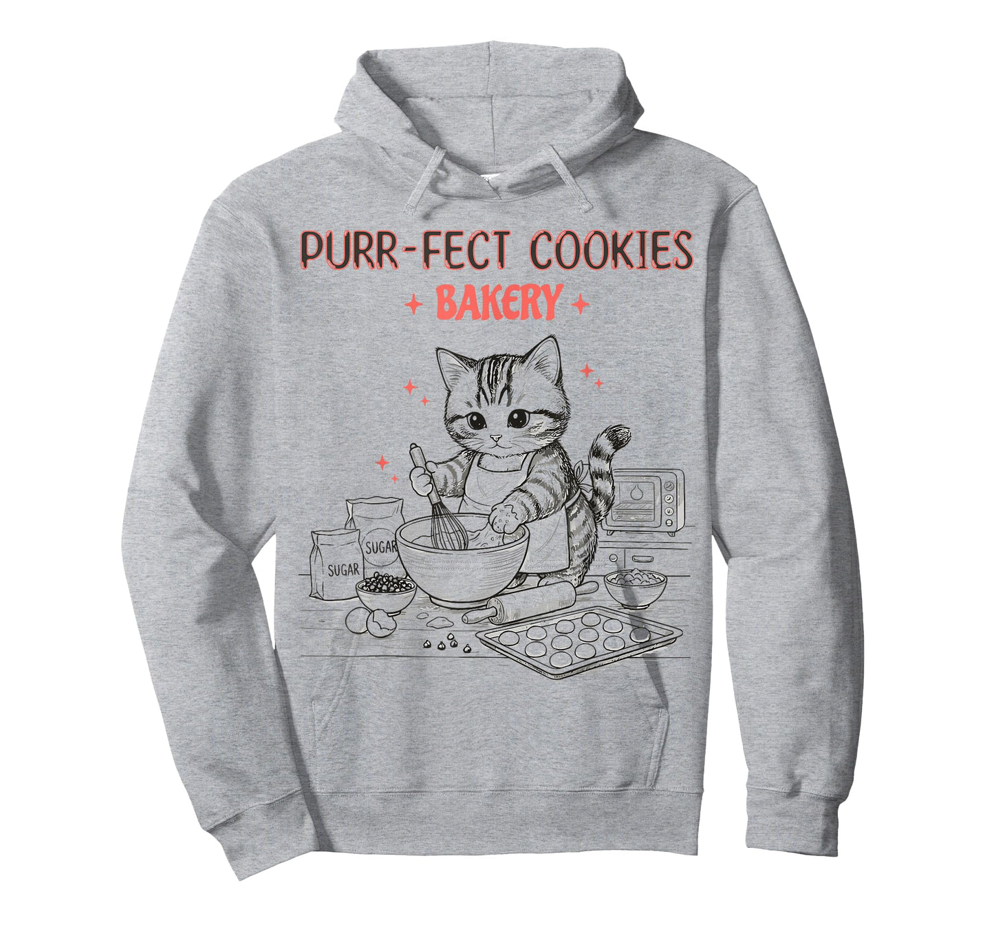 Funny Cat Baking Cookies Purrfect Kitchen Chef T-Shirt