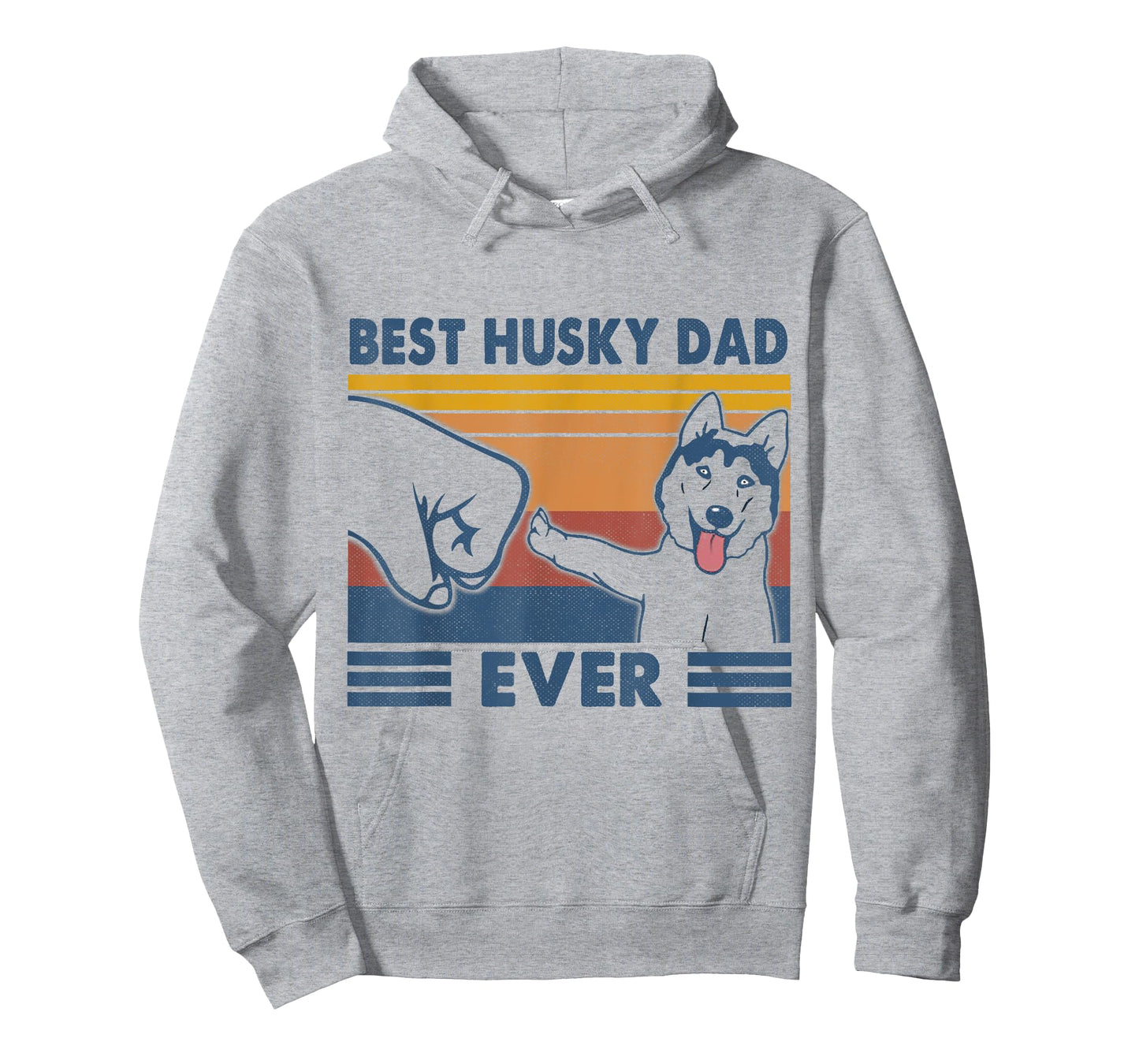 Vintage Best Husky Dad Ever Fist Bump Funny Husky Lover Gift T-Shirt