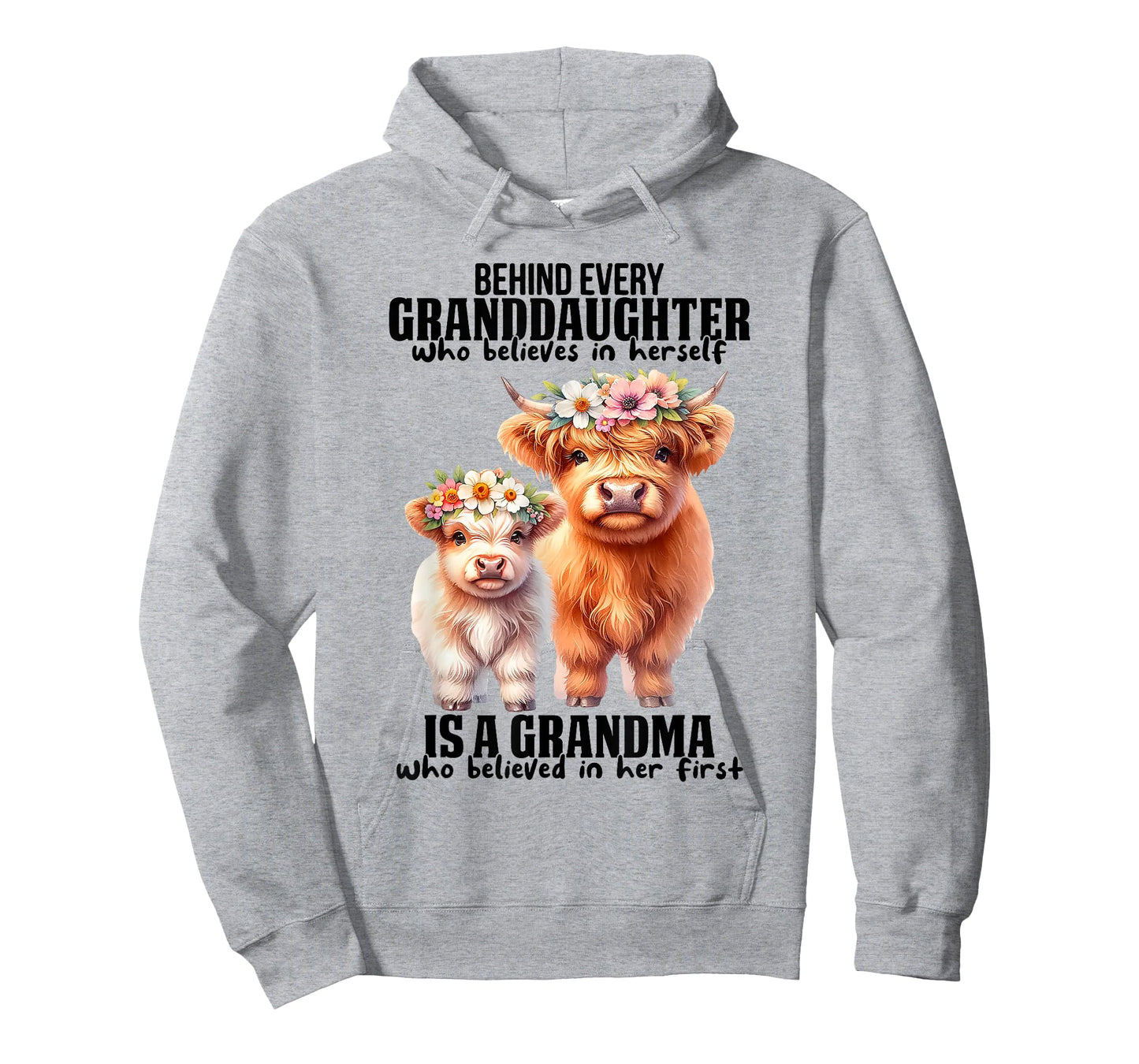 Behind Every Granddaughter Grandma Family Cow T-Shirt