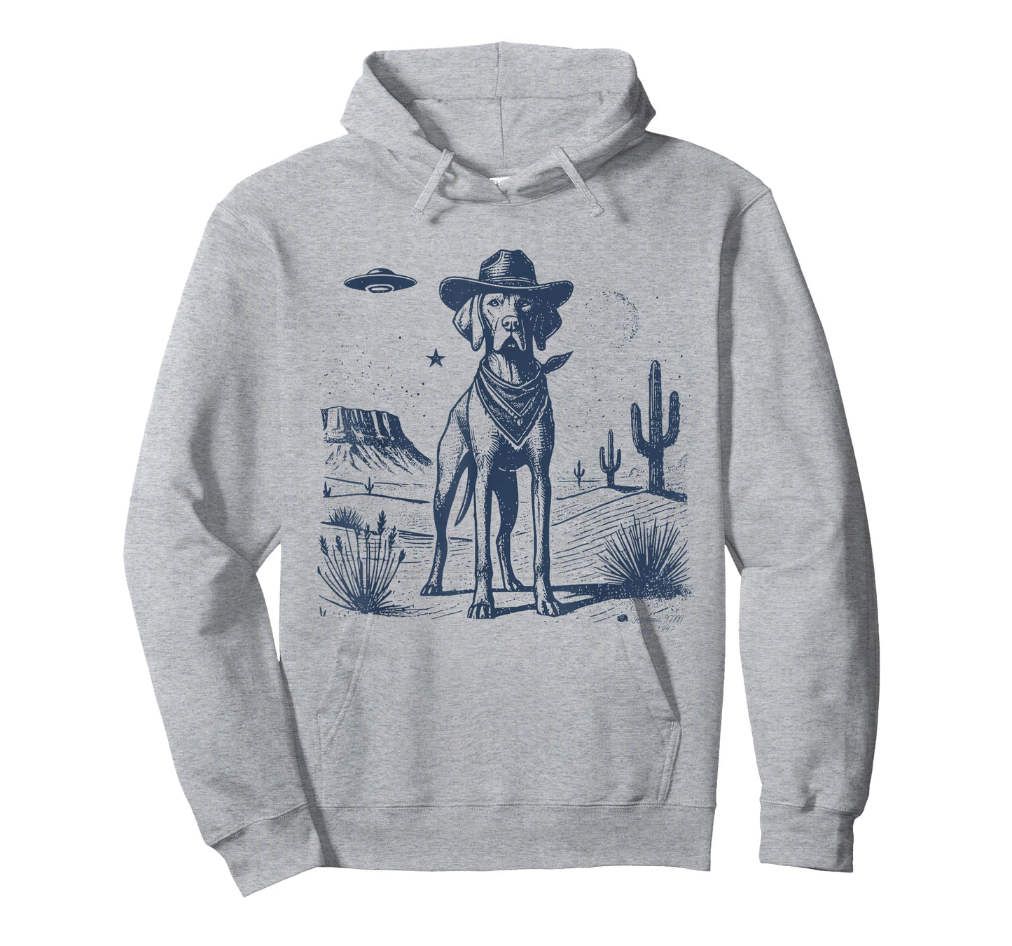 Vizsla Vintage Cowboy Hat Funny Dog Mom Retro Pet Dad T-Shirt