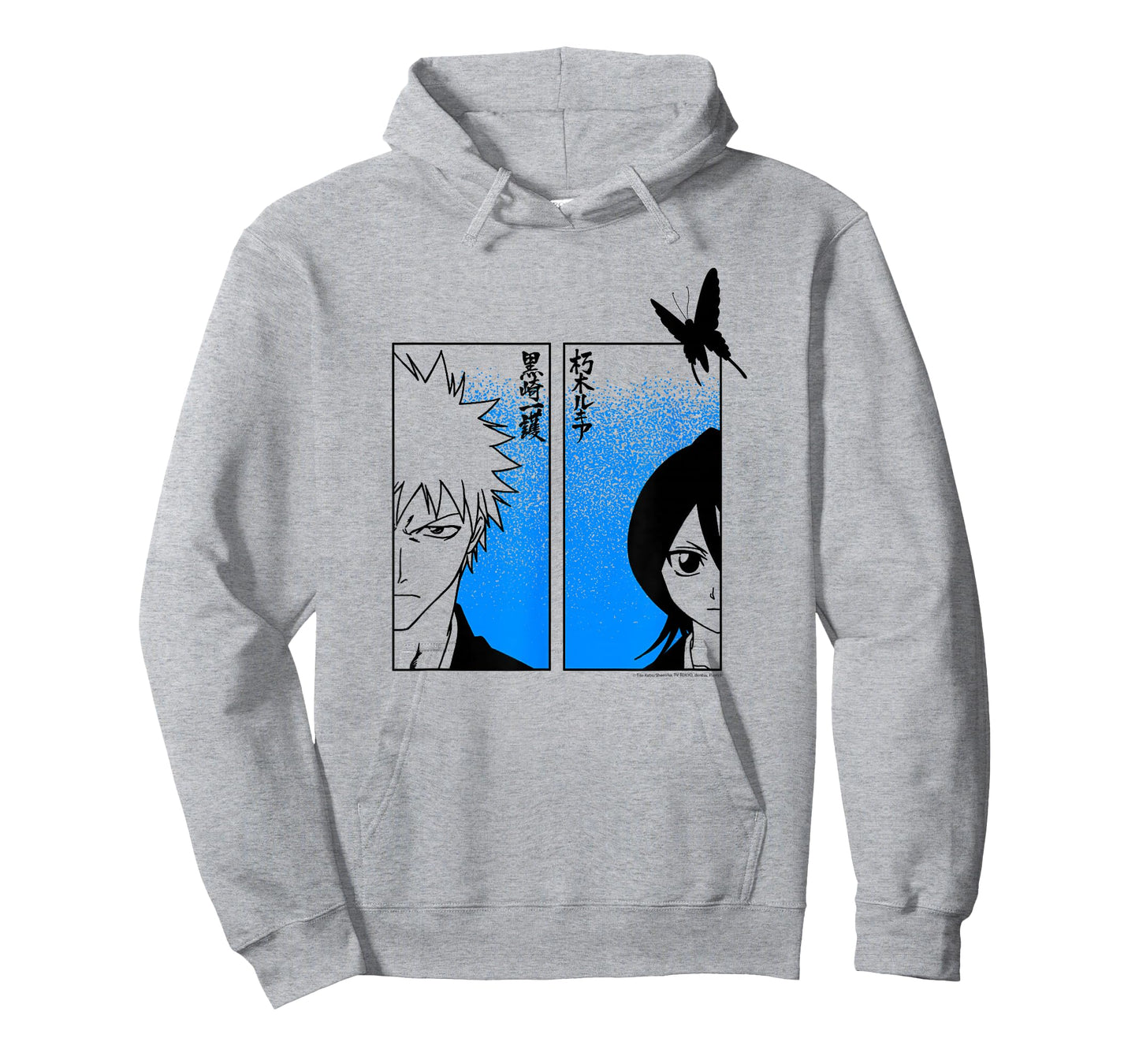 Bleach Ichigo & Rukia Half Faces with Jigokucho Anime T-Shirt