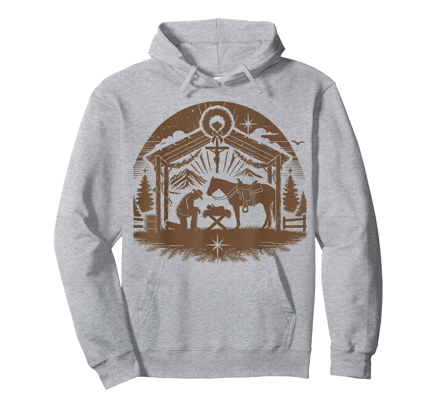 Praying Cowboy Christmas Nativity Christian Western Country T-Shirt