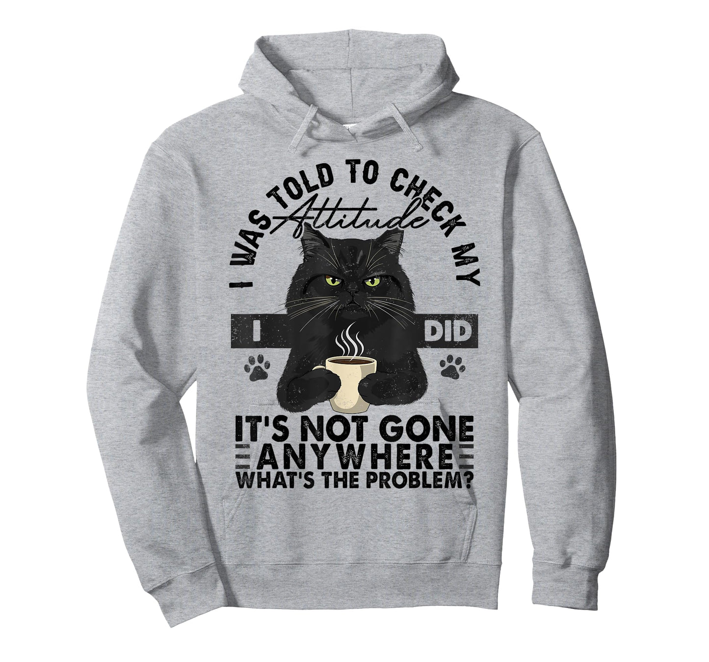 Grumpy Black Cat I Was Told To Check My Attitude Funny Cat T-Shirt