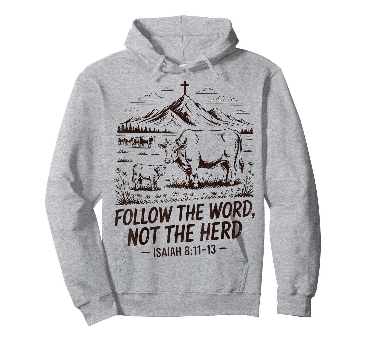 Follow The Word Not The Herd Christian Western Country Cow T-Shirt