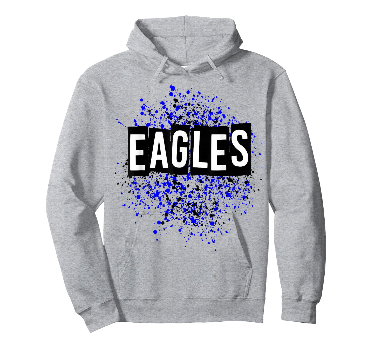 Splatter Dots Eagles School Spirit Blue Black T-Shirt