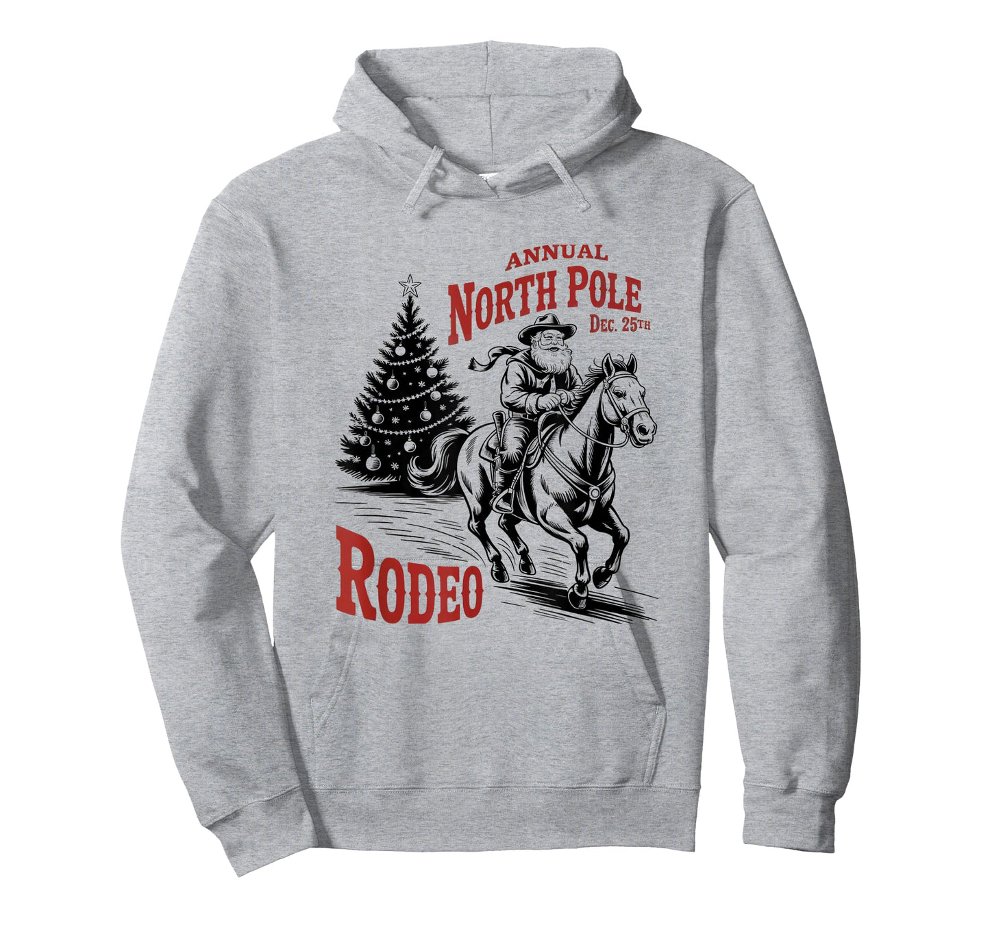Annual North Pole Rodeo Santa Western Cowboy Christmas Retro T-Shirt