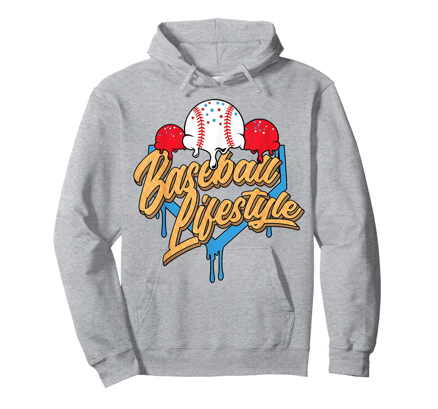 Baseball Lifestyle Home Plate Ice Cream Drip Men Boys Youth T-Shirt