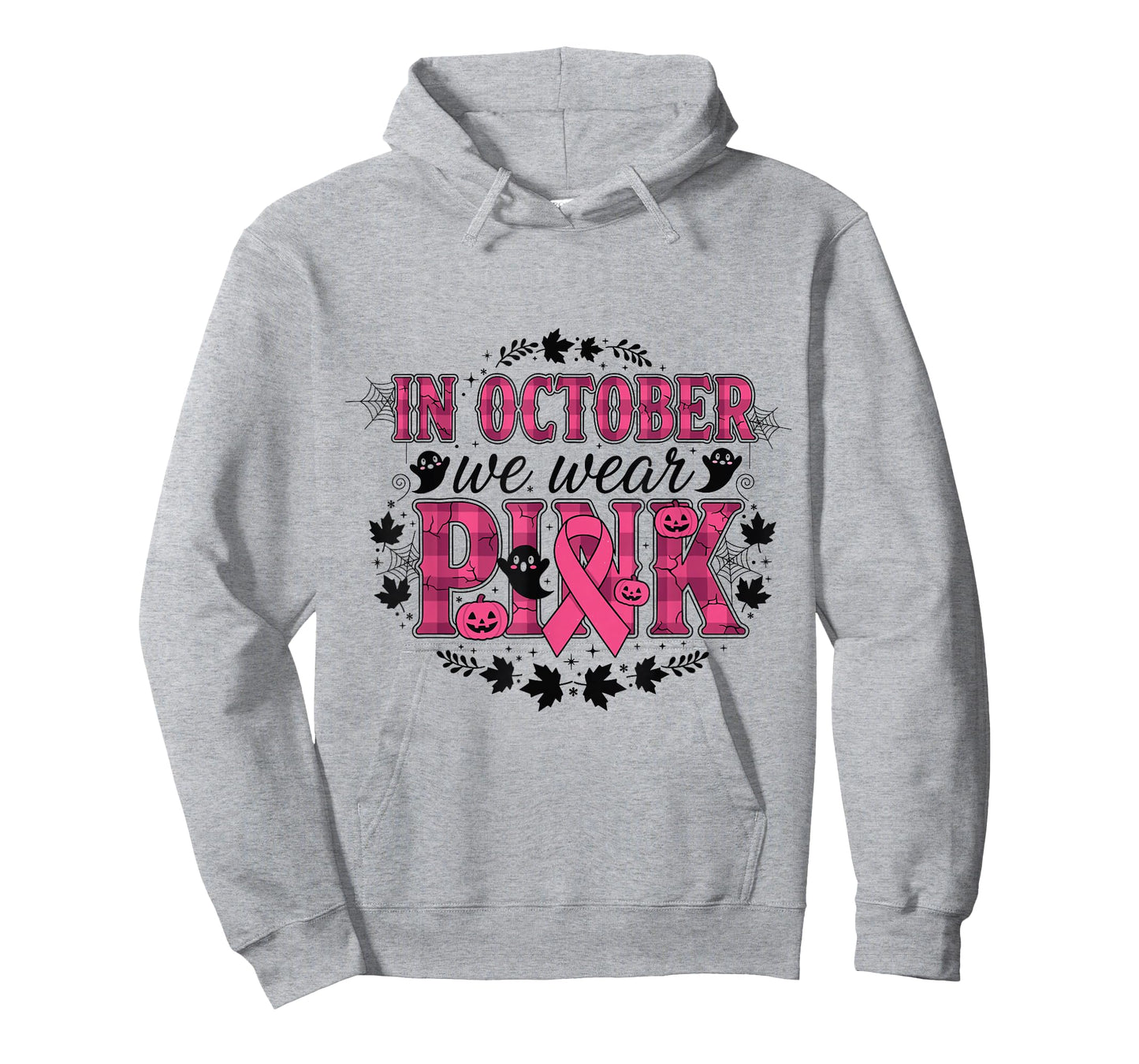 Pink Ghost Ribbon in October Awareness Design T-Shirt