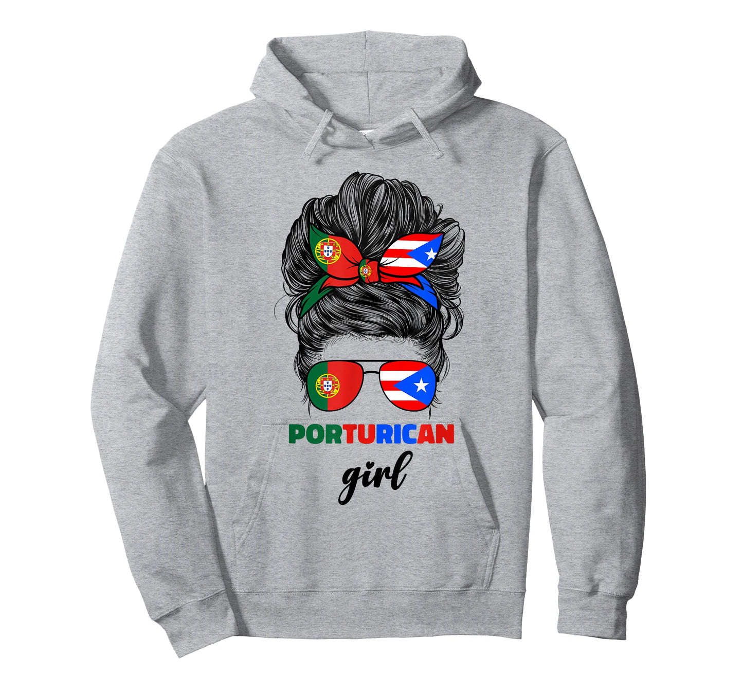 Half Portuguese And Puerto Rican Rico Portugal Flag Girl T-Shirt