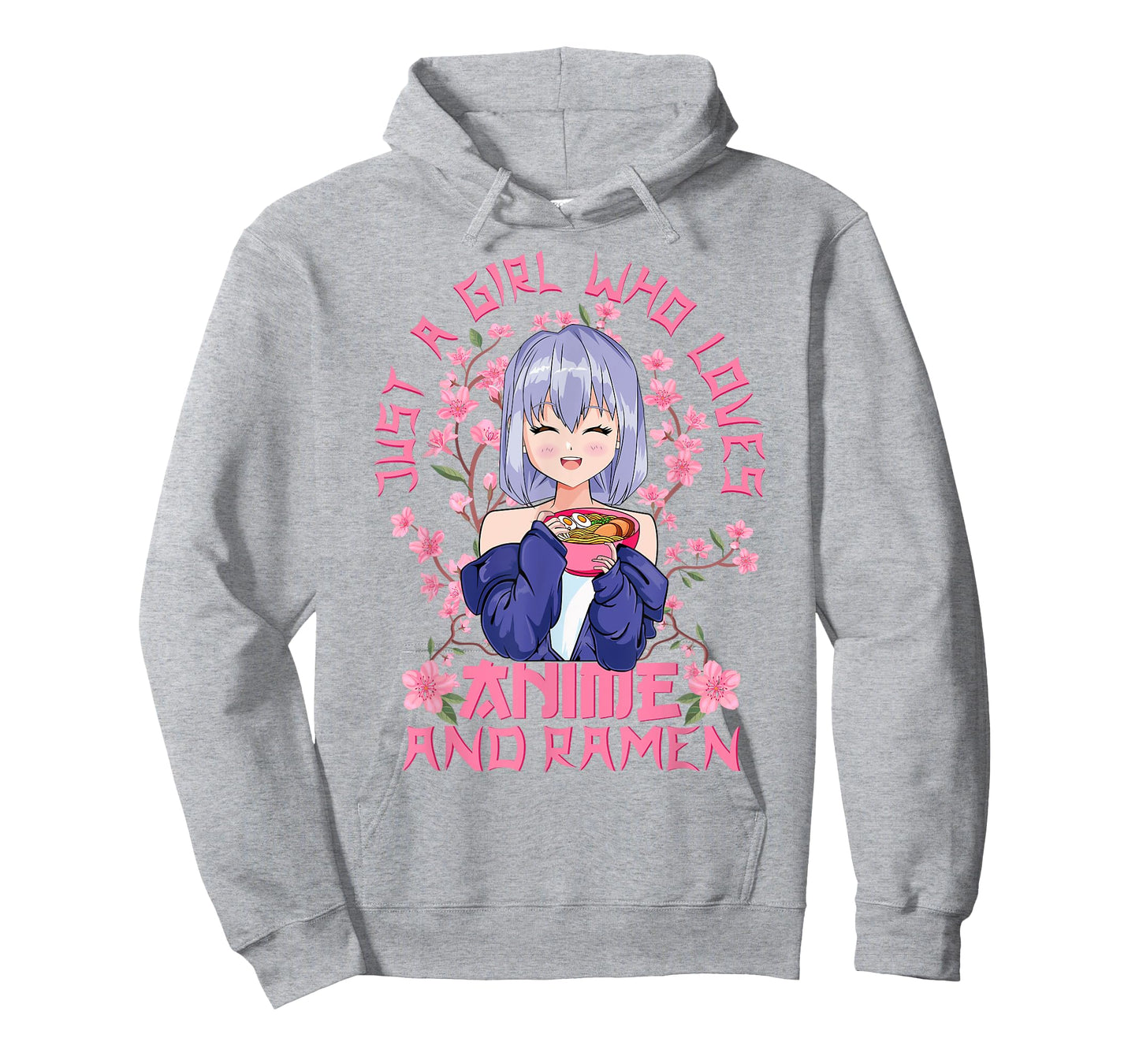Anime and Ramen - Kitschy Sakura Japanese Cherry Blossoms T-Shirt
