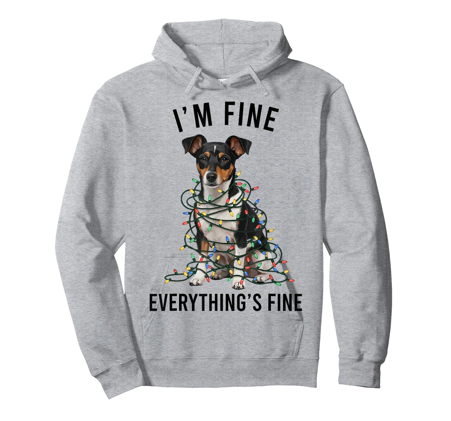 Rat Terrier Christmas I'm Fine Everything is Fine T-Shirt