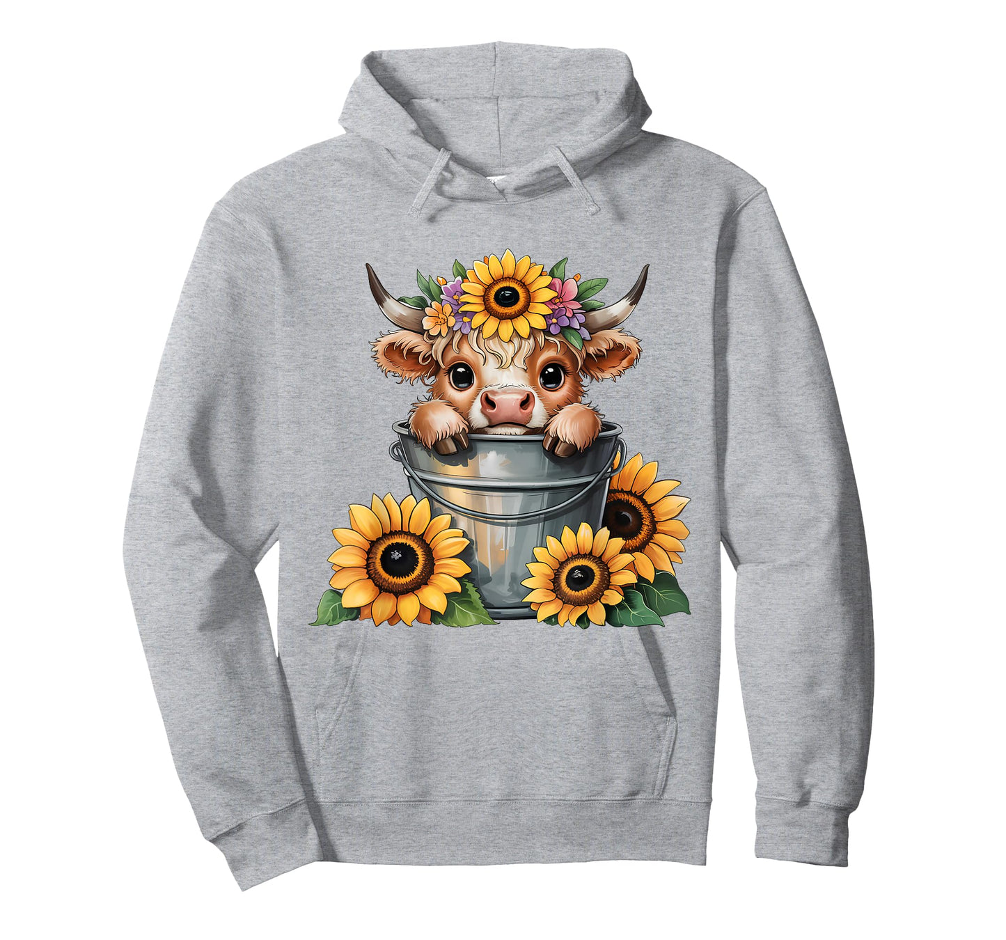 Scottish Highland Cow Sunflower Heifer Country Farmer Girls T-Shirt