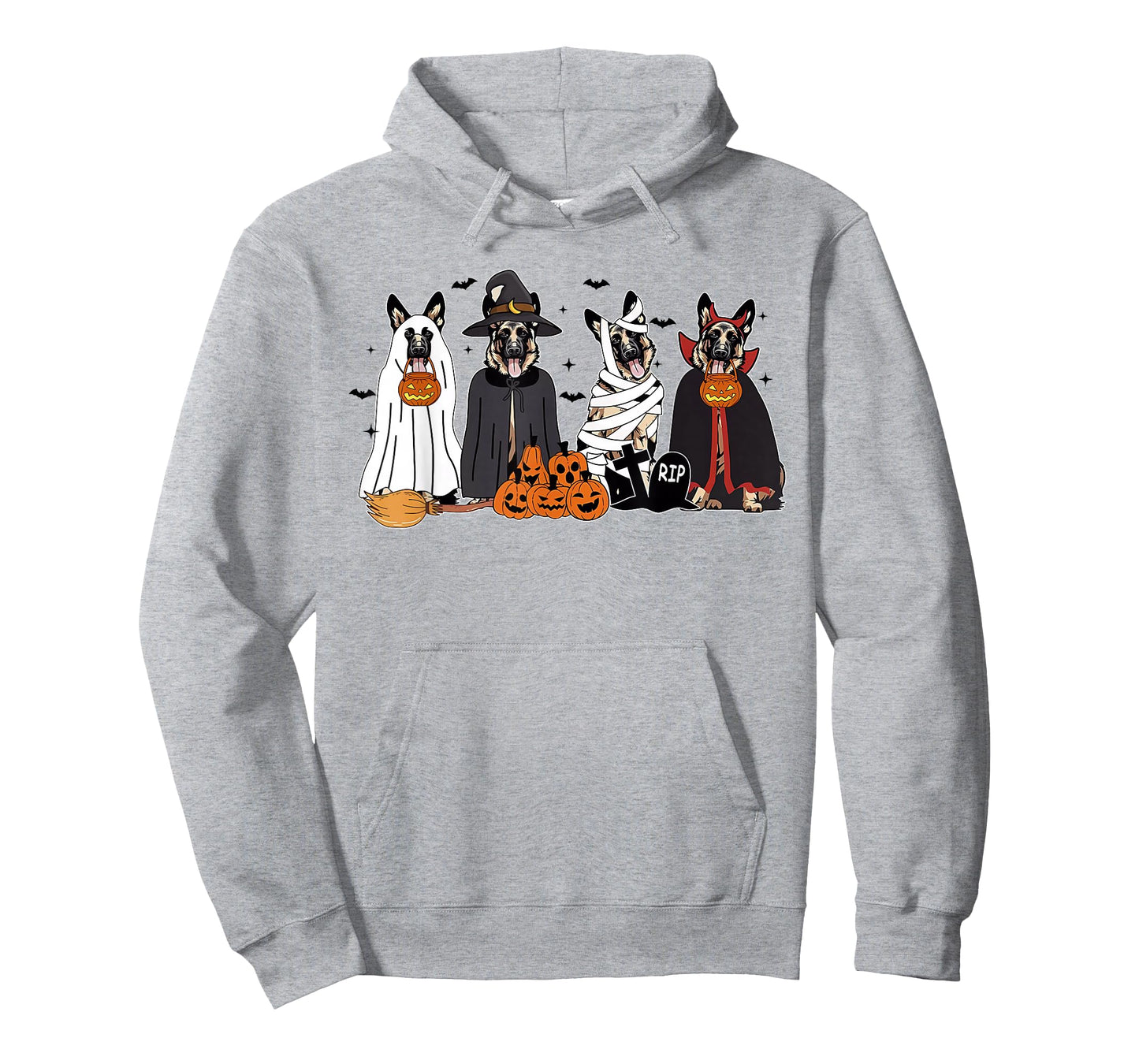 Funny German Shepherd Dogs Dressed As Ghost Spooky Halloween T-Shirt