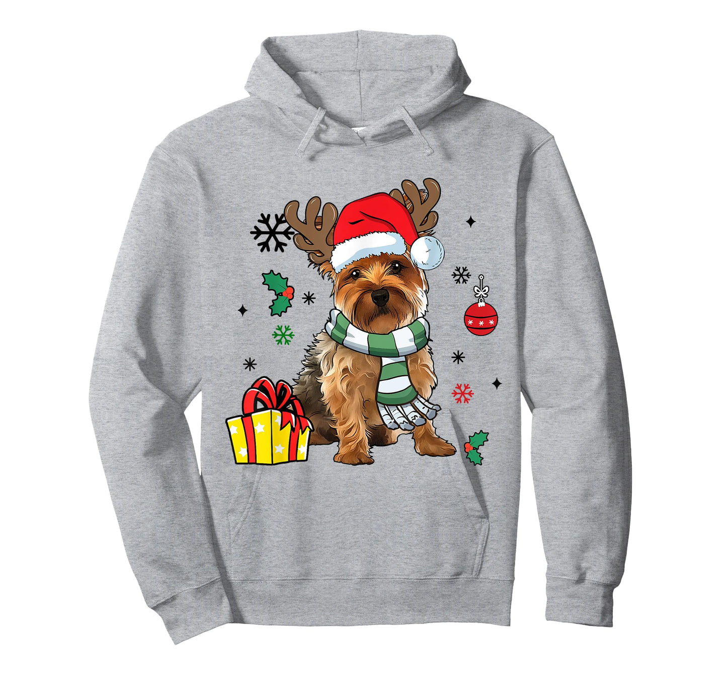 Yorkshire Terrier Yorkie Dog Reindeer Santa Merry Christmas T-Shirt