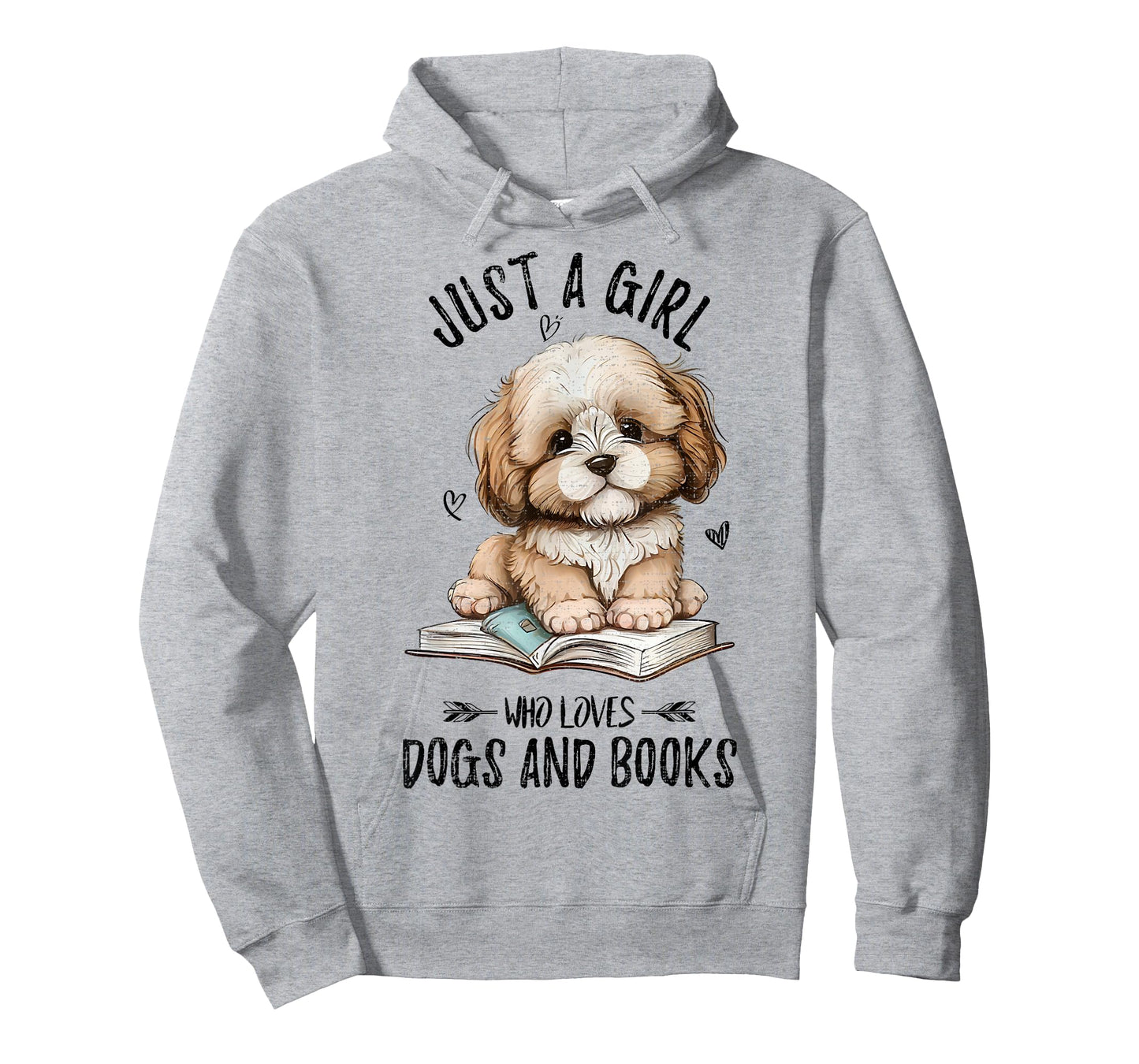 Just A Girl Who Loves Dogs and Books, Puppy Pet Art Lover T-Shirt