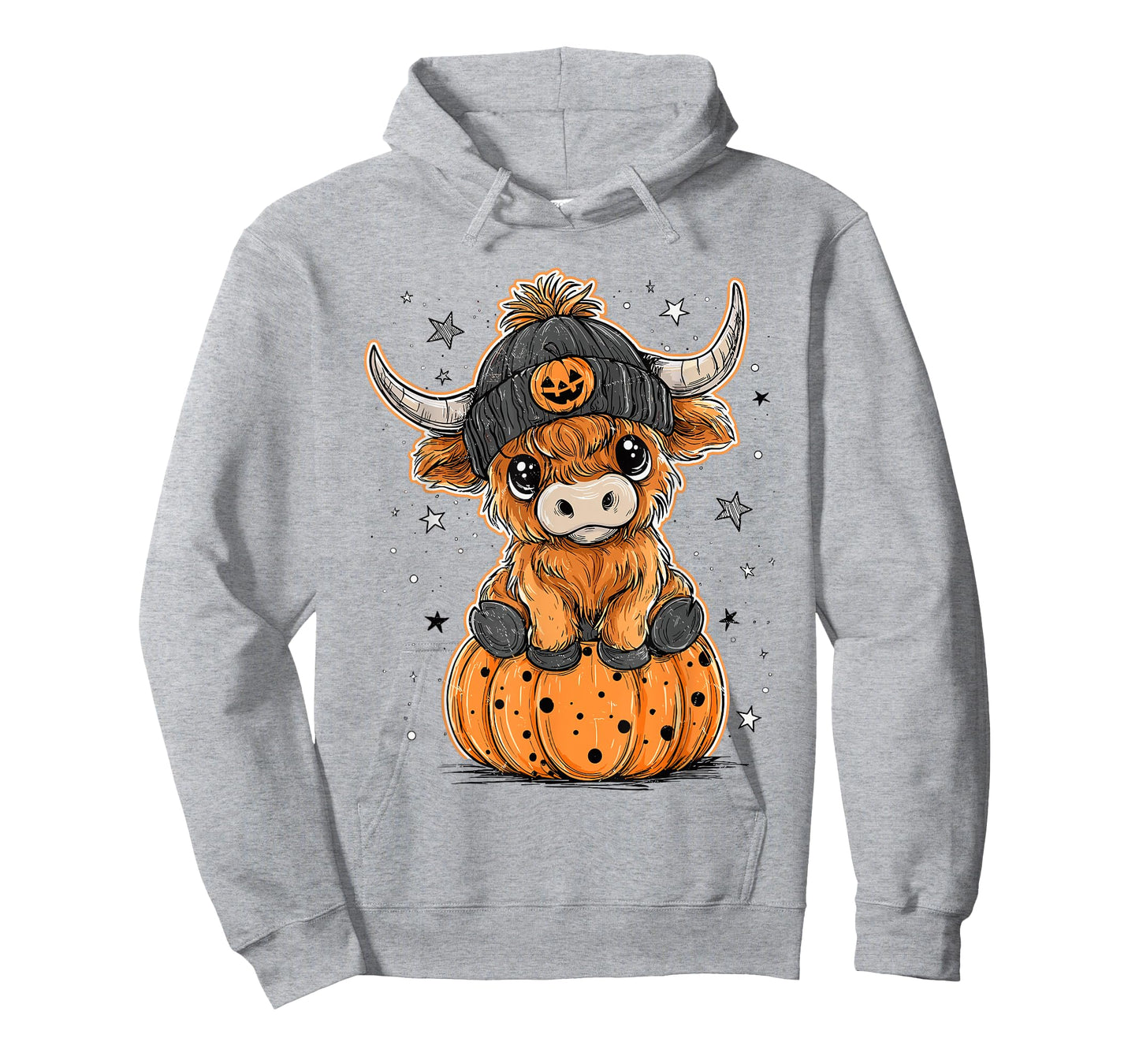 Cute Pumpkin Highland Cow Halloween Highland Cow Lover Farm T-Shirt