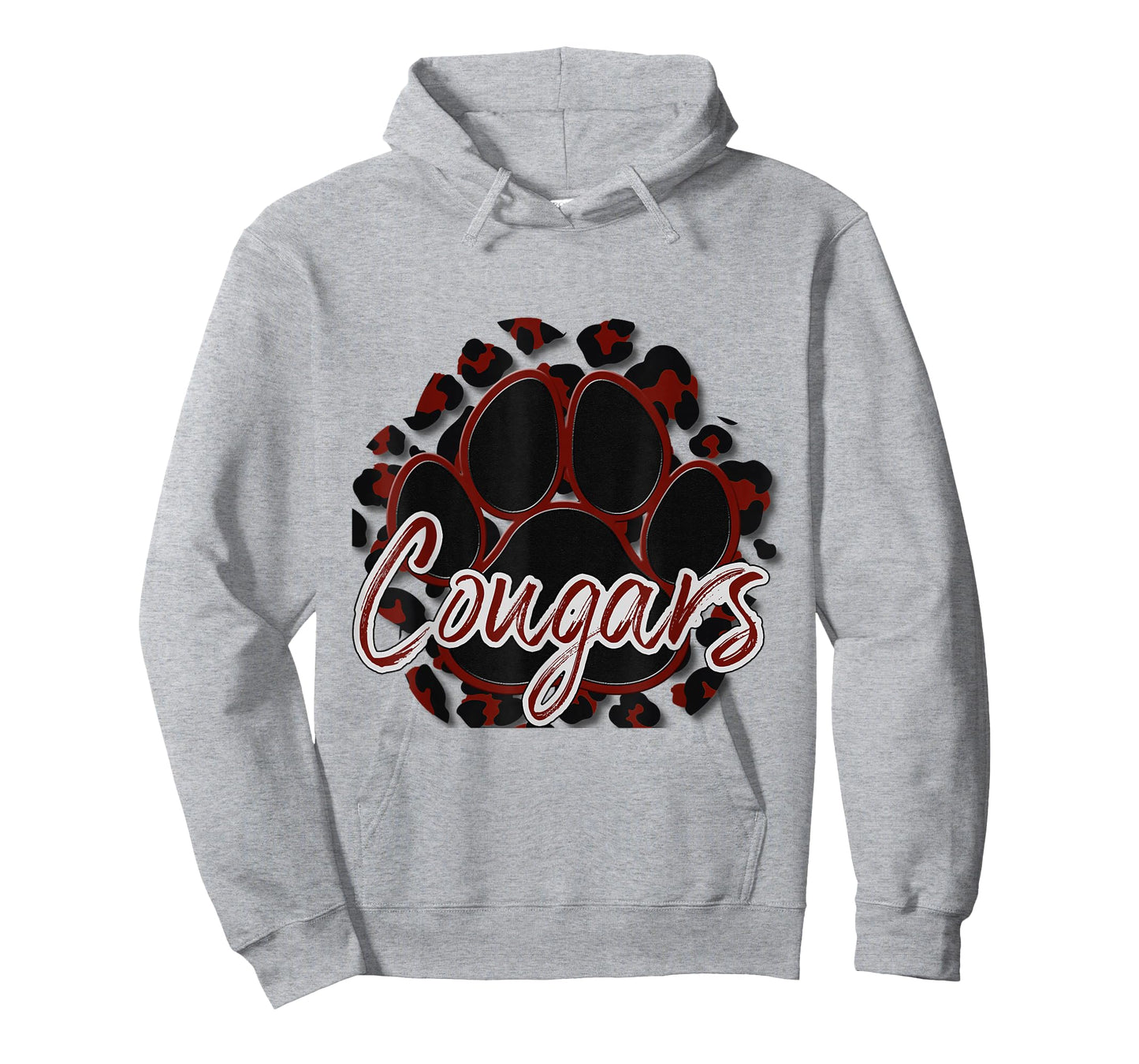 Cougar Maroon Black Cheetah School Sports Fan Team Spirit T-Shirt