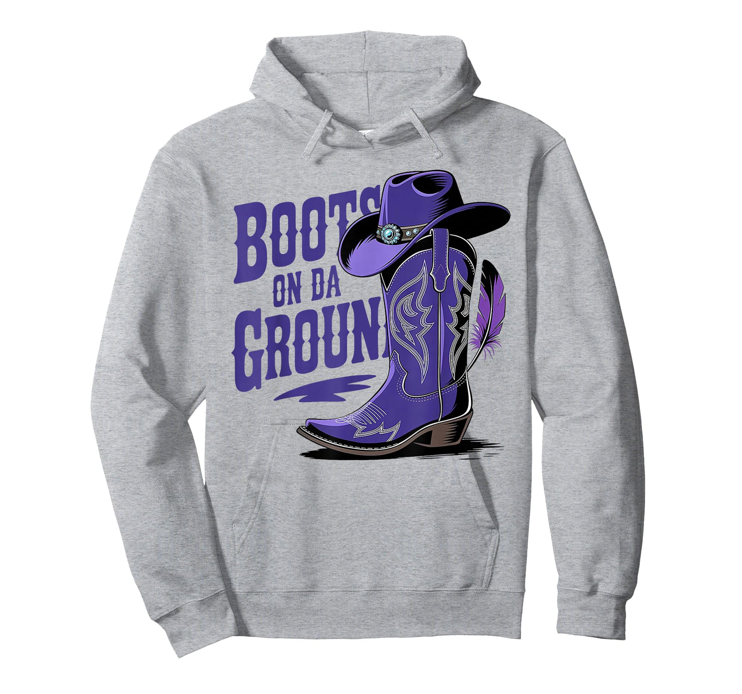 Boots On The Ground Boot Cowboy Purple Western Country Music T-Shirt