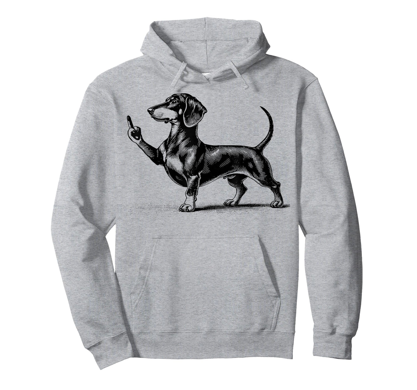 Black Dachshund with Middle Finger T-Shirt