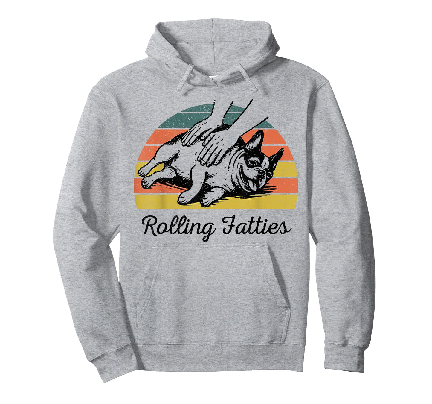 Chubby French Bulldog Rolling Fatties Funny Vintage T-Shirt