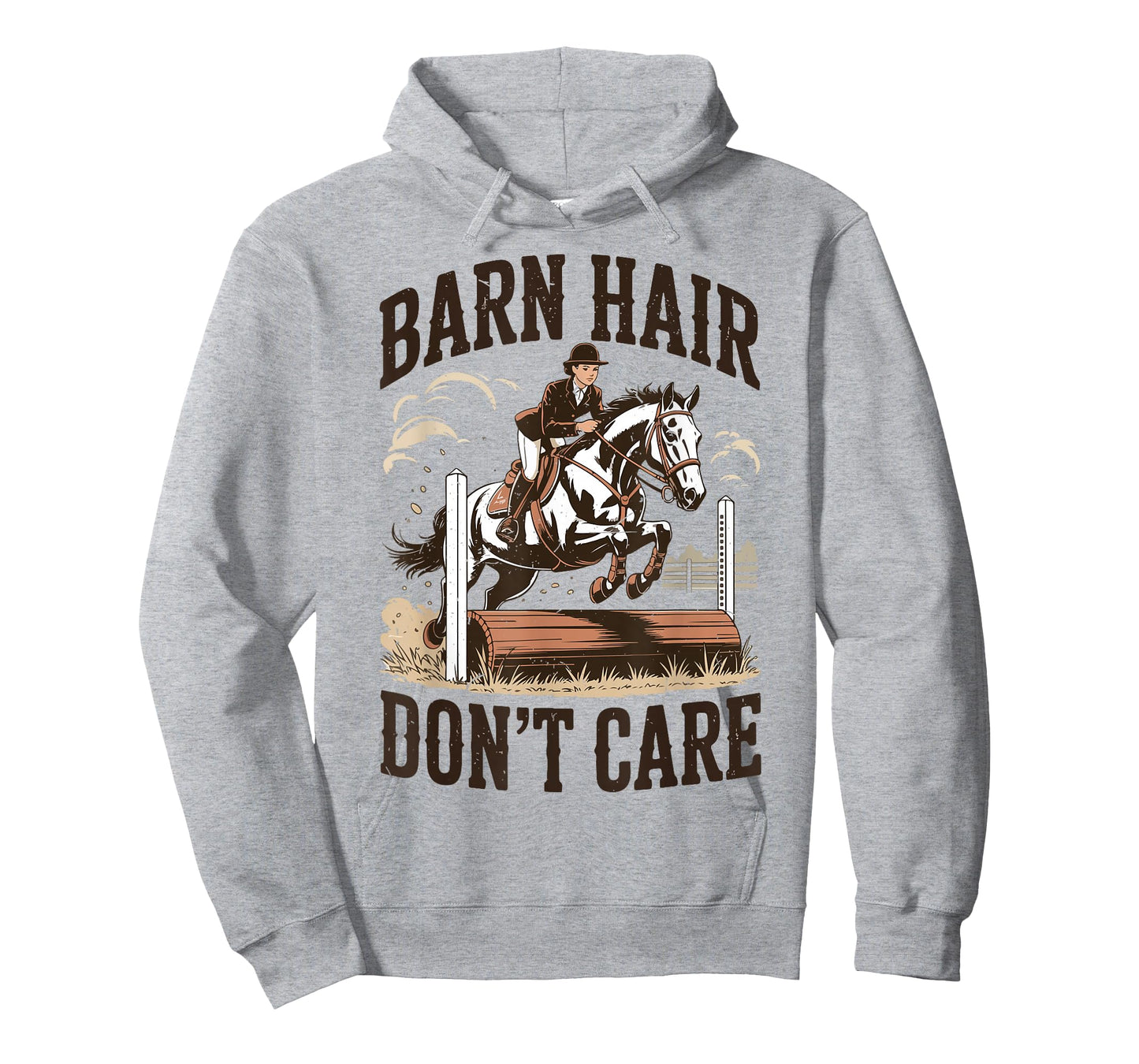 Barn Hair Don't Care English Horse Girl Show Jumping Riding T-Shirt