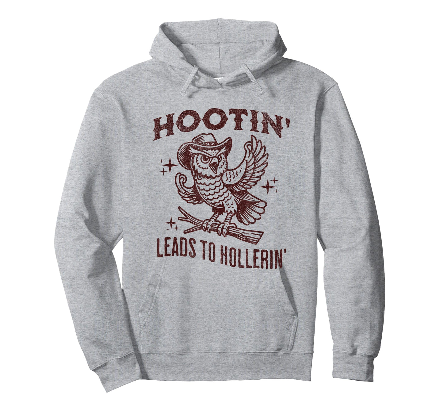 Hootin Leads to Hollerin Funny Vintage Owl Graphic T-Shirt