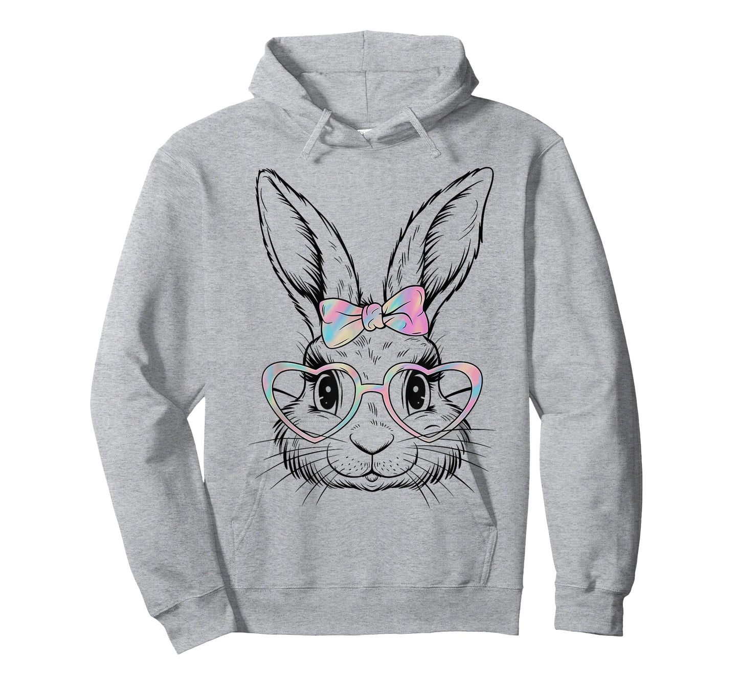Bunny Rabbit Face Tie Dye Glasses Girl Happy Easter Day T-Shirt