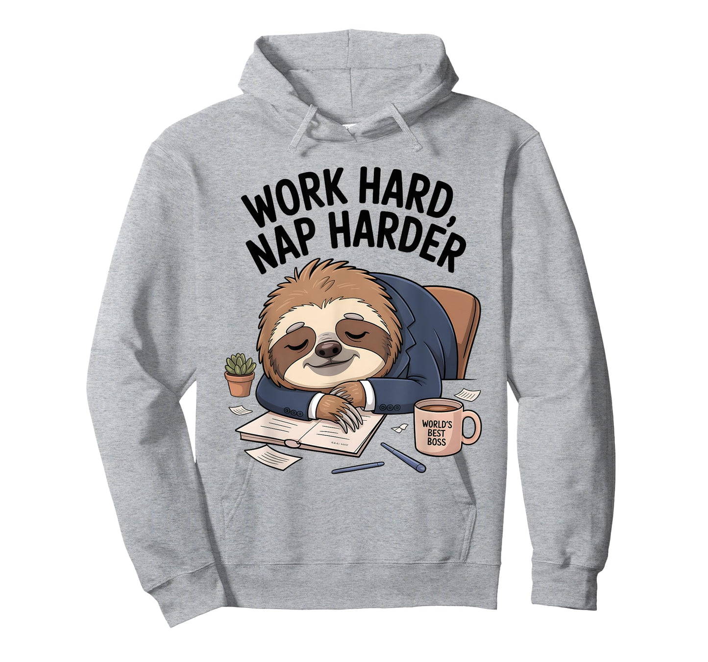 Work Hard Nap Harder Funny Sloth Office T-Shirt