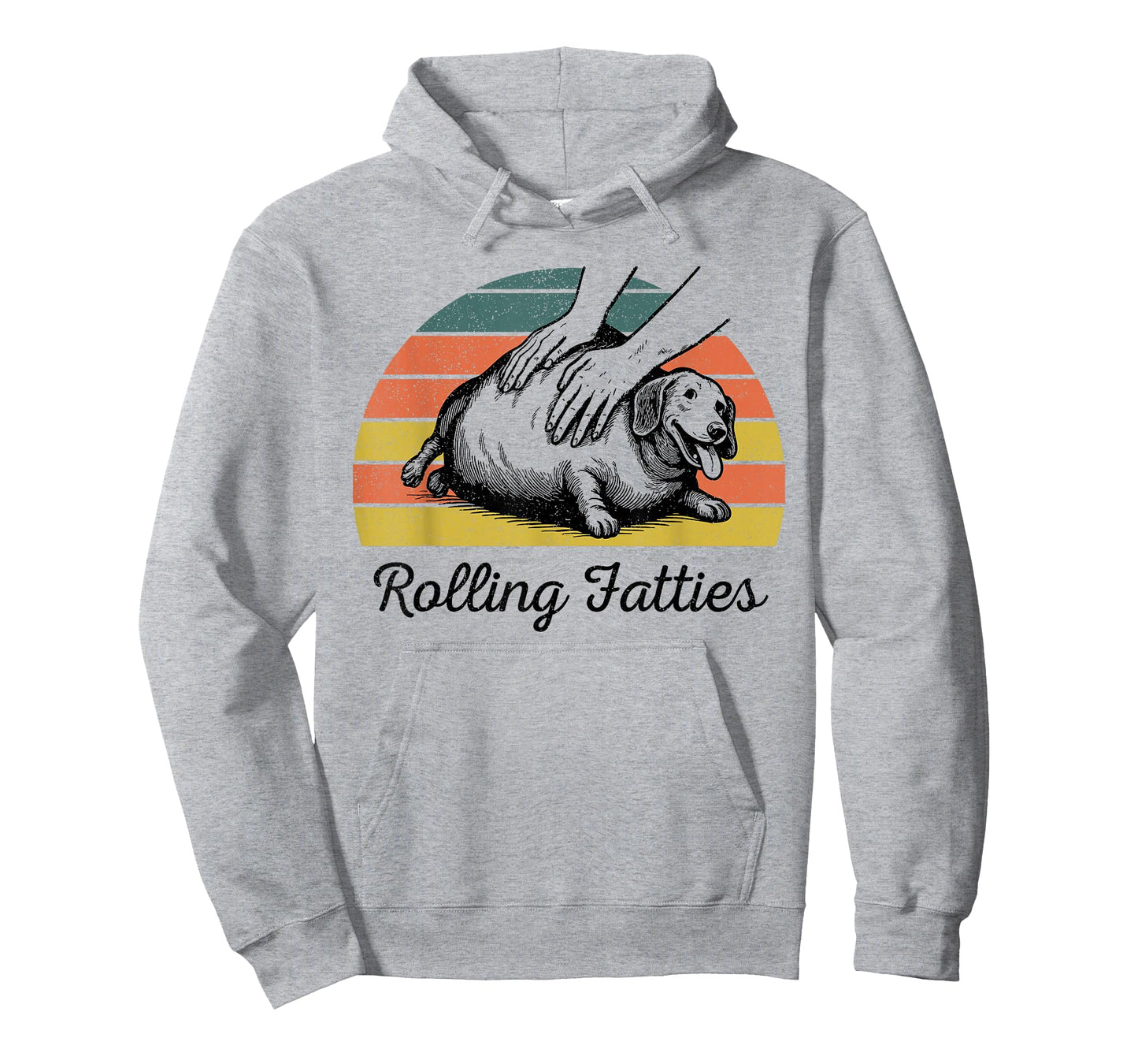 Chubby Wiener Dog Rolling Fatties Funny Vintage T-Shirt