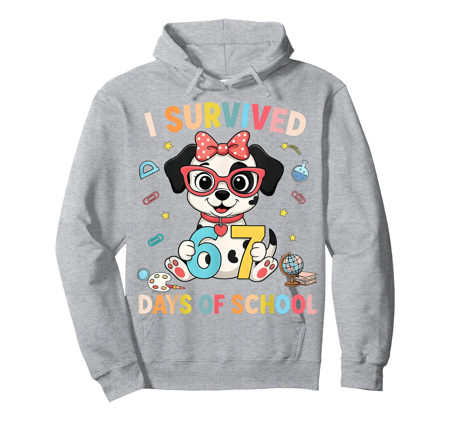 HUGvyn I Survived 67 Days of School Dalmatian Six Seven Meme T-Shirt