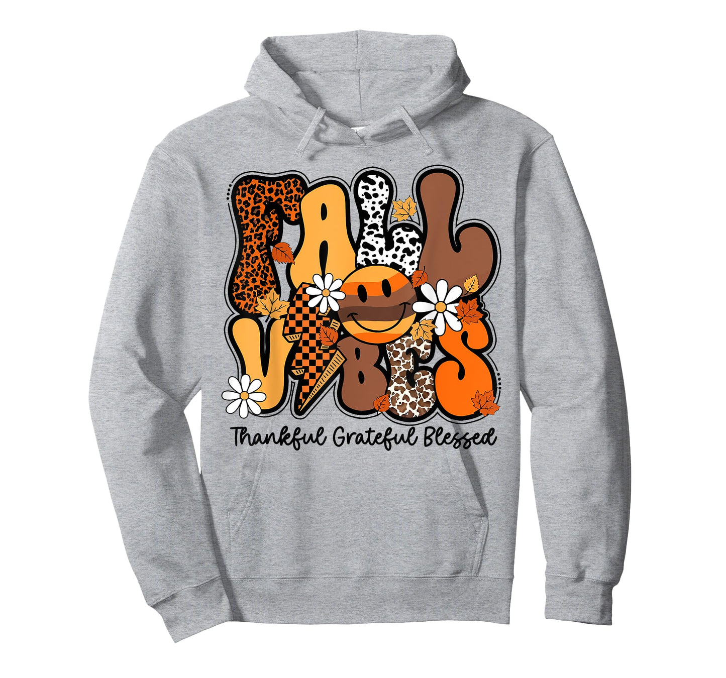 Fall Vibes Thankful Grateful Blessed Autumn Thanksgiving T-Shirt
