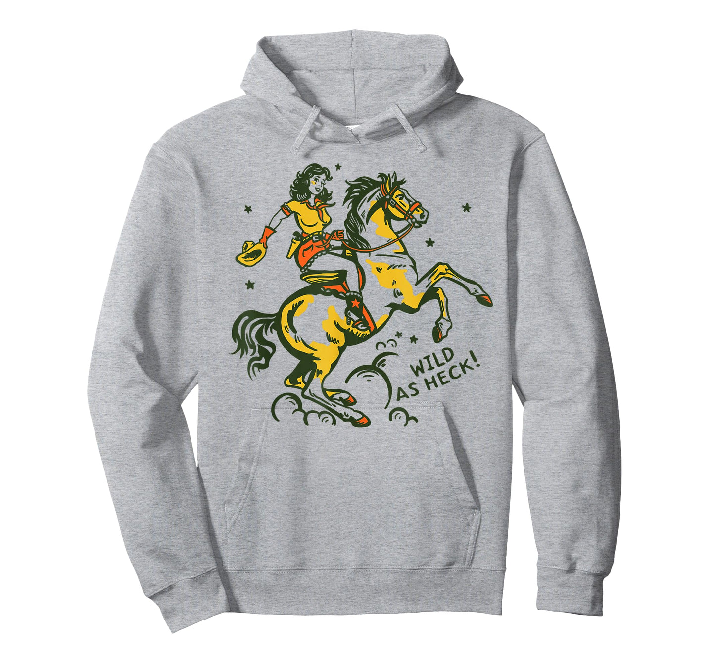 "Wild As Heck" Cute & Fun Retro Cowgirl Pinup Riding A Horse T-Shirt